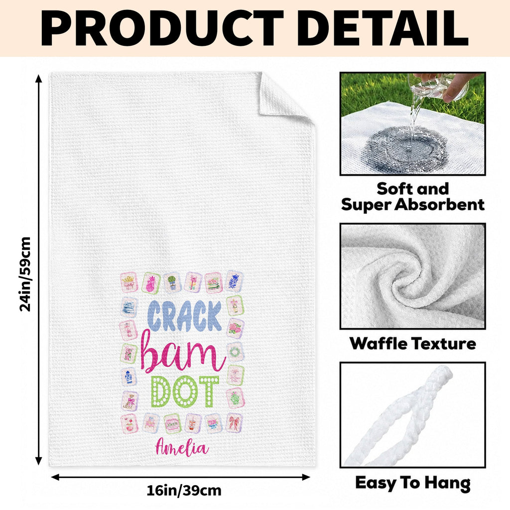 Personalized Floral Kitchen Towel Custom Name Gift for Mom Kitchen Towel GradoCreations