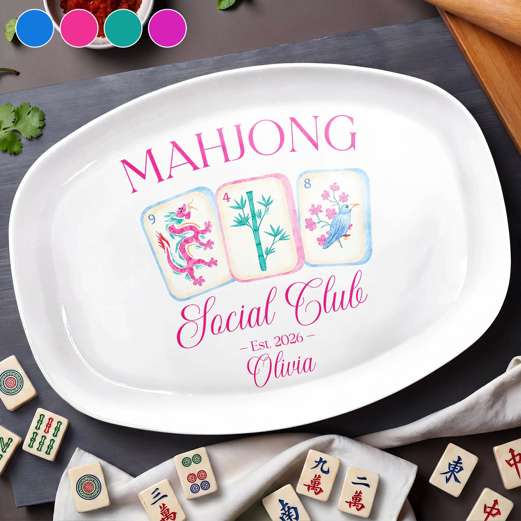 Personalized Mahjong Custom Plate Unique Gift for Hobbyists Custom Plate GradoCreations