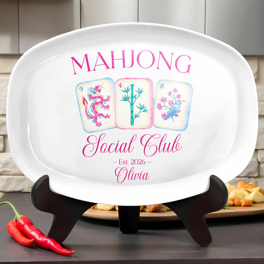 Personalized Mahjong Custom Plate Unique Gift for Hobbyists Custom Plate GradoCreations