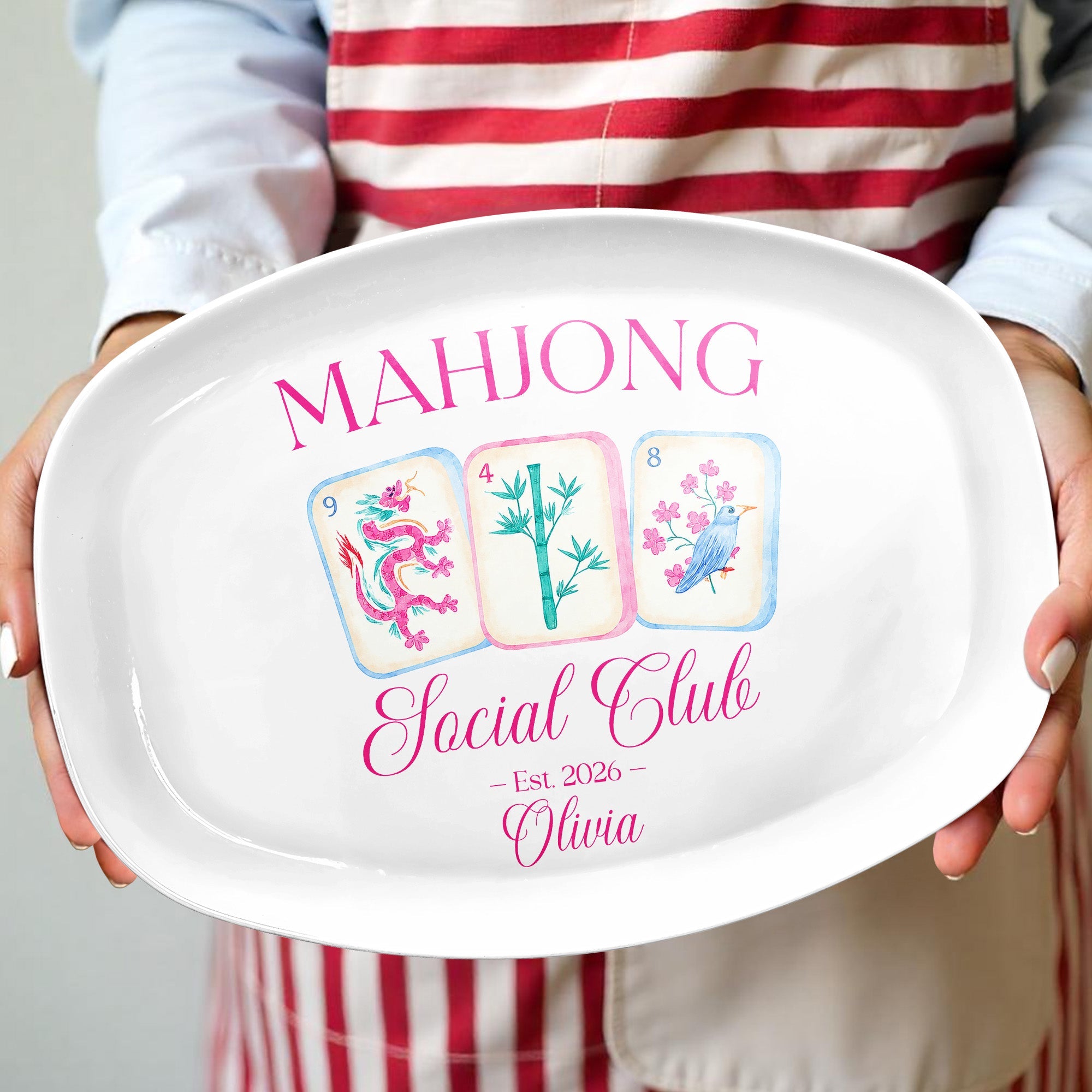 Personalized Mahjong Custom Plate Unique Gift for Hobbyists Custom Plate GradoCreations
