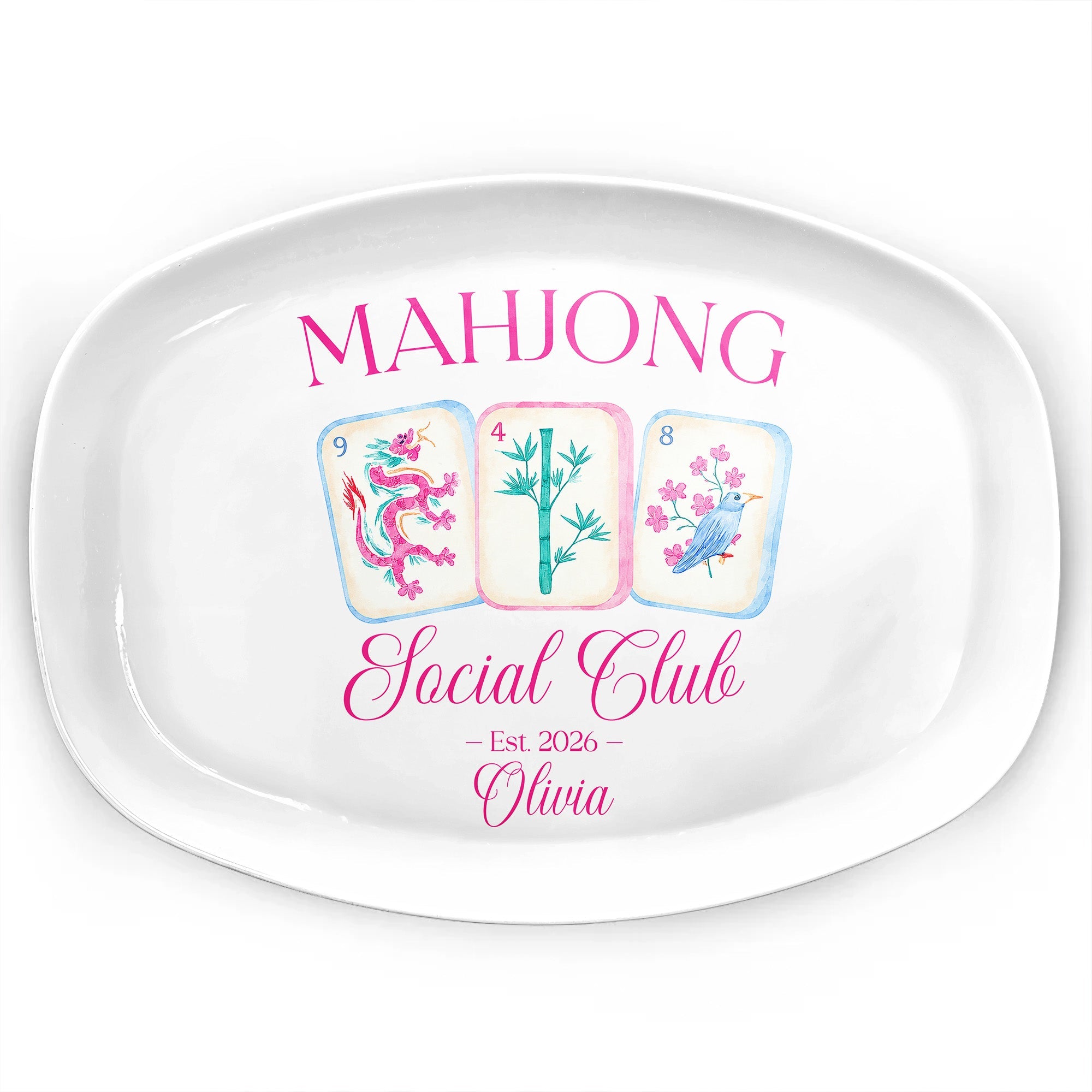 Personalized Mahjong Custom Plate Unique Gift for Hobbyists Custom Plate GradoCreations