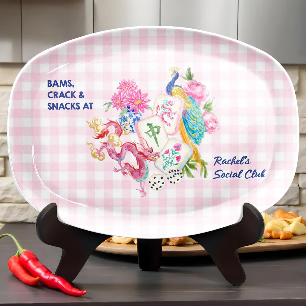 Custom Personalized Plate for Mahjong Lovers - Unique Gift Custom Plate GradoCreations