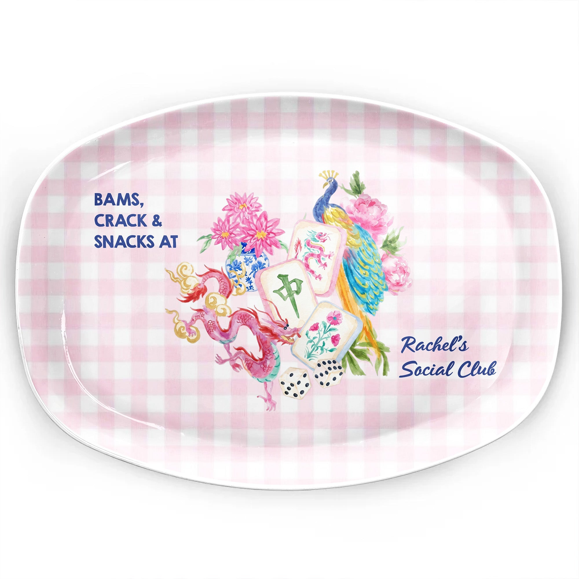 Custom Personalized Plate for Mahjong Lovers - Unique Gift Custom Plate GradoCreations