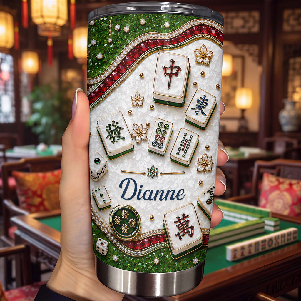 Personalized Mahjong Tile Design 20oz Stainless Steel Tumbler Gift 20oz Tumbler GradoCreations