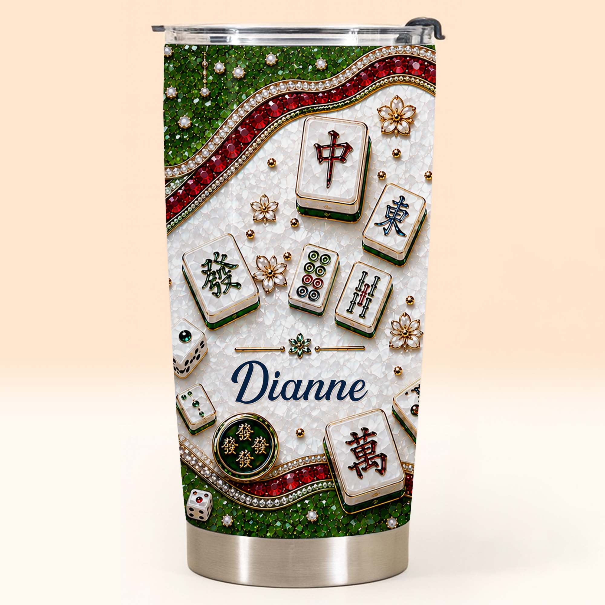 Personalized Mahjong Tile Design 20oz Stainless Steel Tumbler Gift 20oz Tumbler GradoCreations