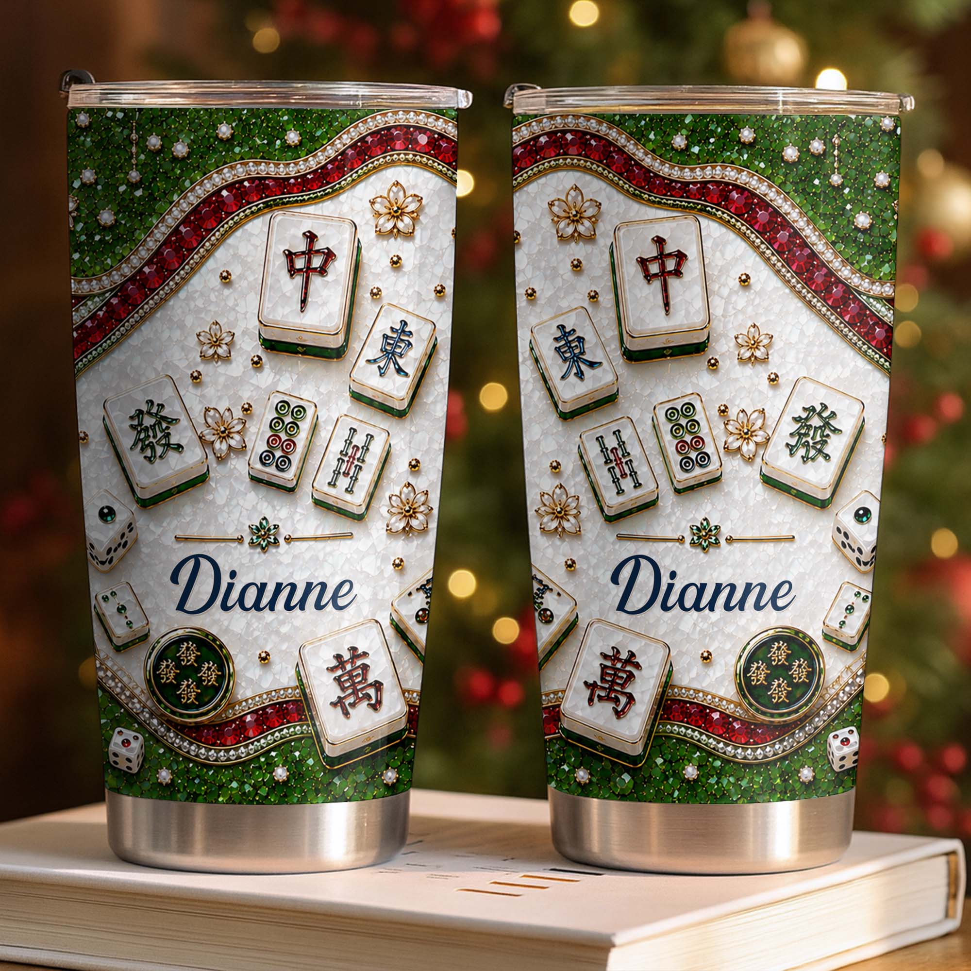 Personalized Mahjong Tile Design 20oz Stainless Steel Tumbler Gift 20oz Tumbler GradoCreations