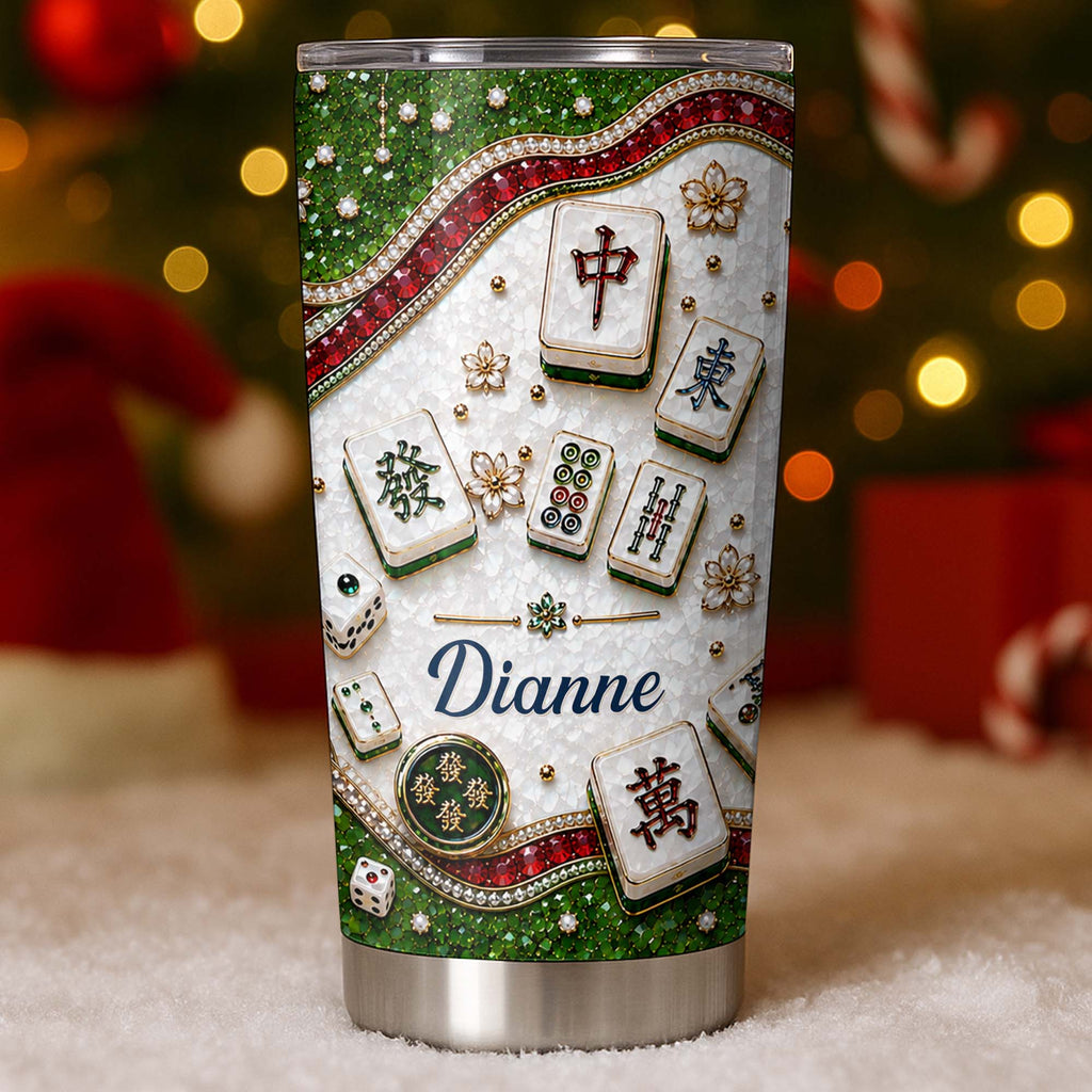 Personalized Mahjong Tile Design 20oz Stainless Steel Tumbler Gift 20oz Tumbler GradoCreations