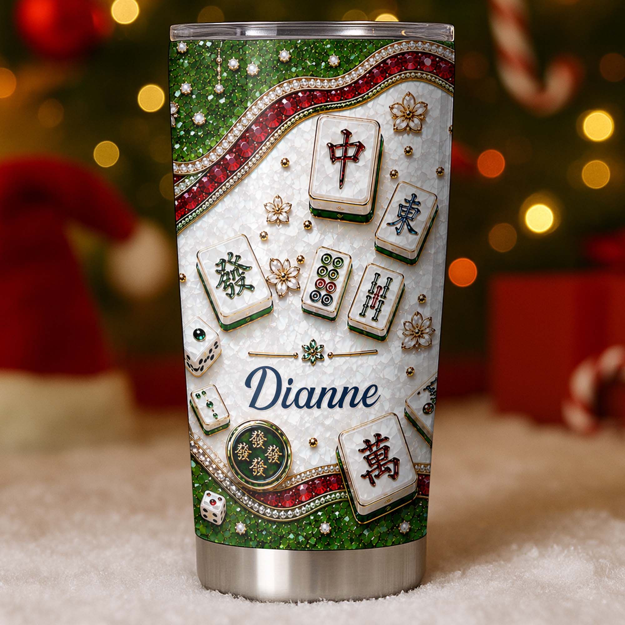 Personalized Mahjong Tile Design 20oz Stainless Steel Tumbler Gift 20oz Tumbler GradoCreations