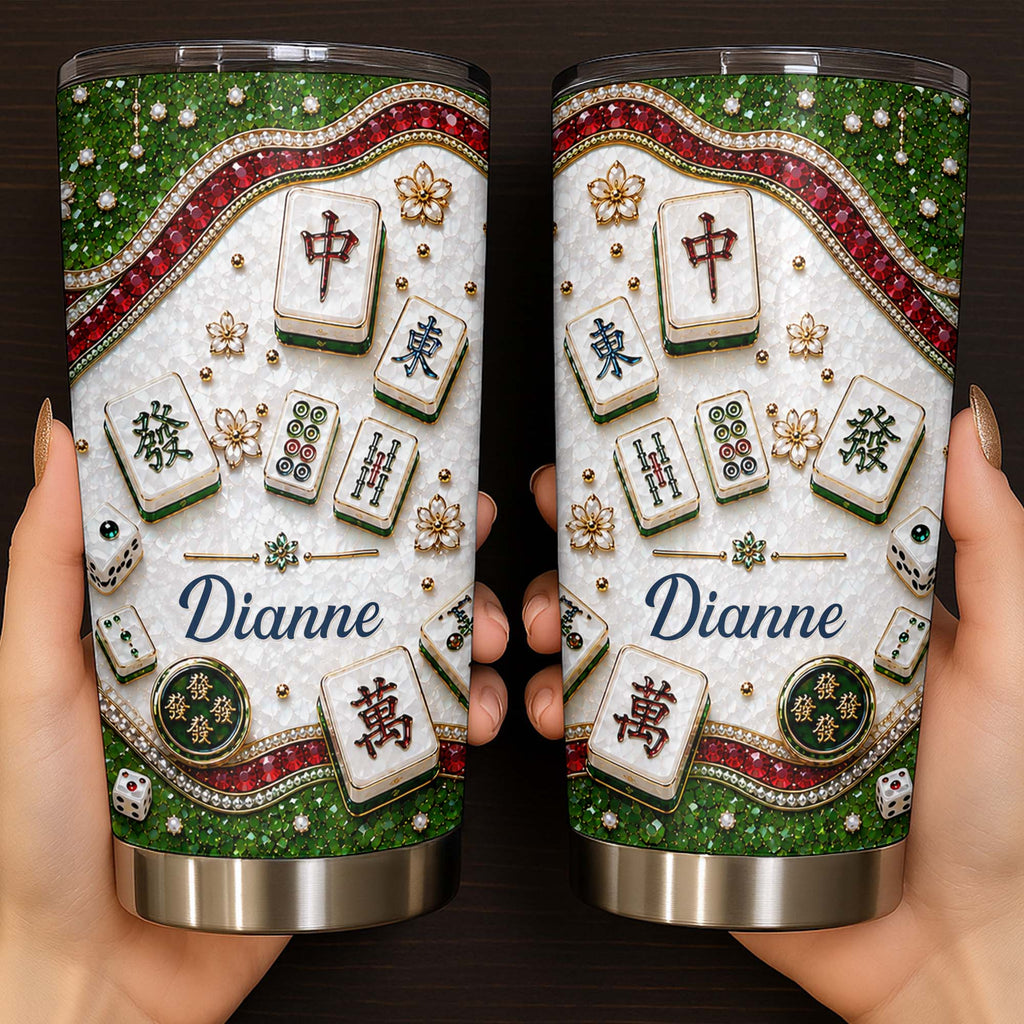 Personalized Mahjong Tile Design 20oz Stainless Steel Tumbler Gift 20oz Tumbler GradoCreations