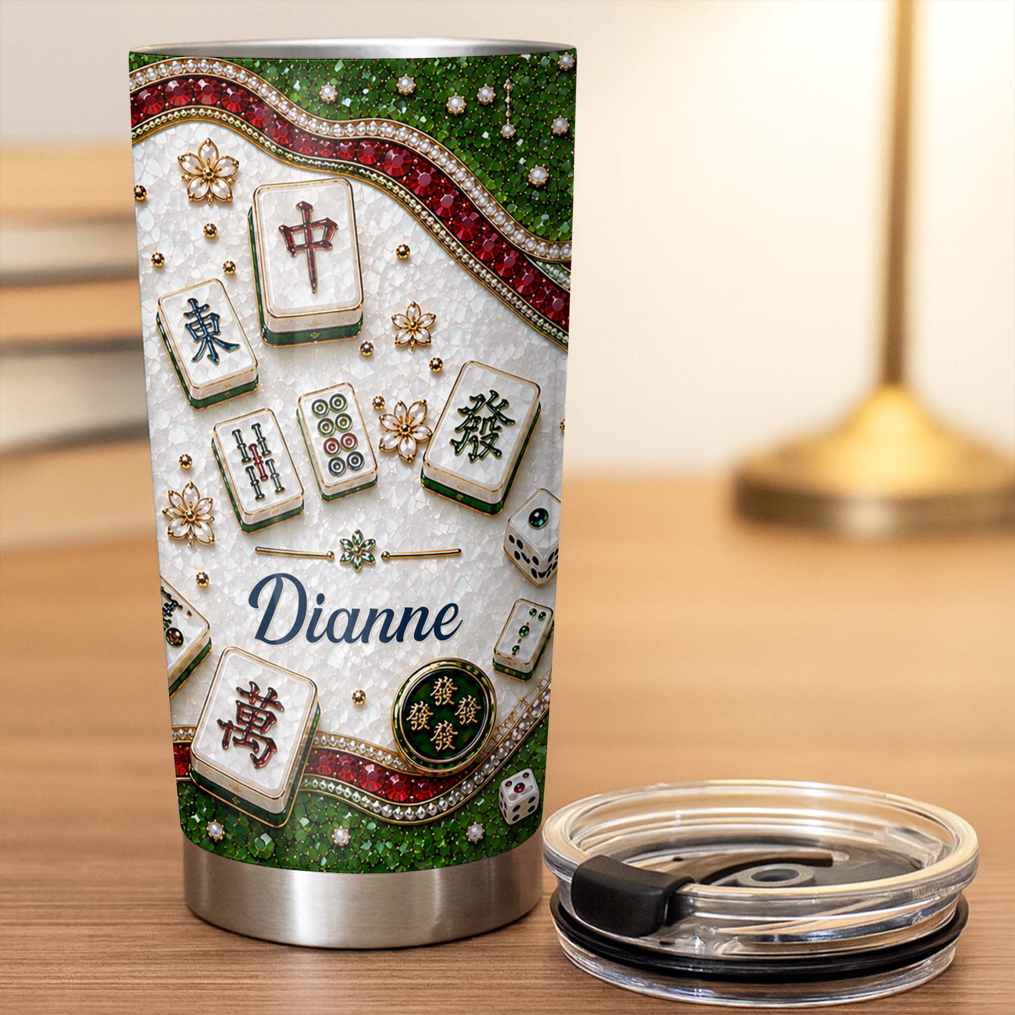 Personalized Mahjong Tile Design 20oz Stainless Steel Tumbler Gift 20oz Tumbler GradoCreations