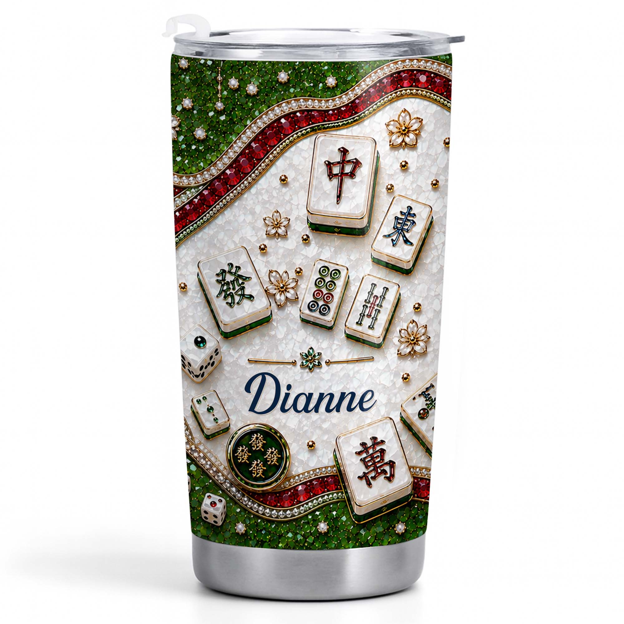Personalized Mahjong Tile Design 20oz Stainless Steel Tumbler Gift 20oz Tumbler GradoCreations