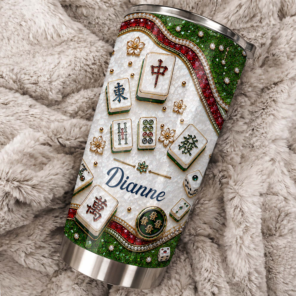 Personalized Mahjong Tile Design 20oz Stainless Steel Tumbler Gift 20oz Tumbler GradoCreations