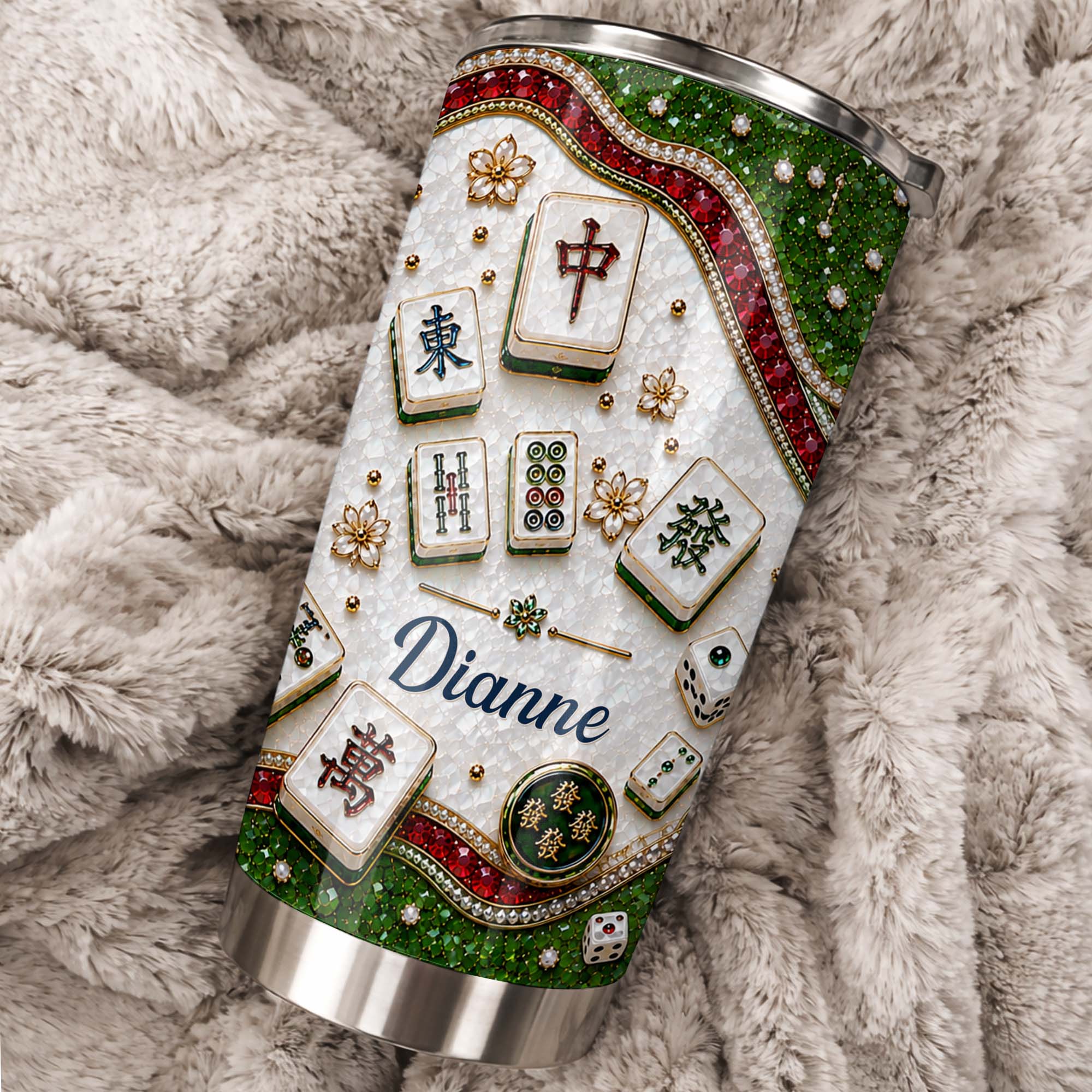 Personalized Mahjong Tile Design 20oz Stainless Steel Tumbler Gift 20oz Tumbler GradoCreations