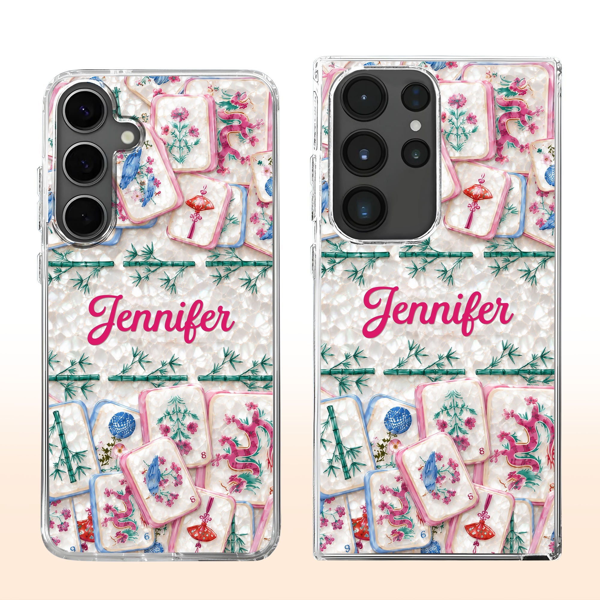 Personalized Clear Phone Case Custom Name Mahjong Gift for Besties Clear Phone Case GradoCreations
