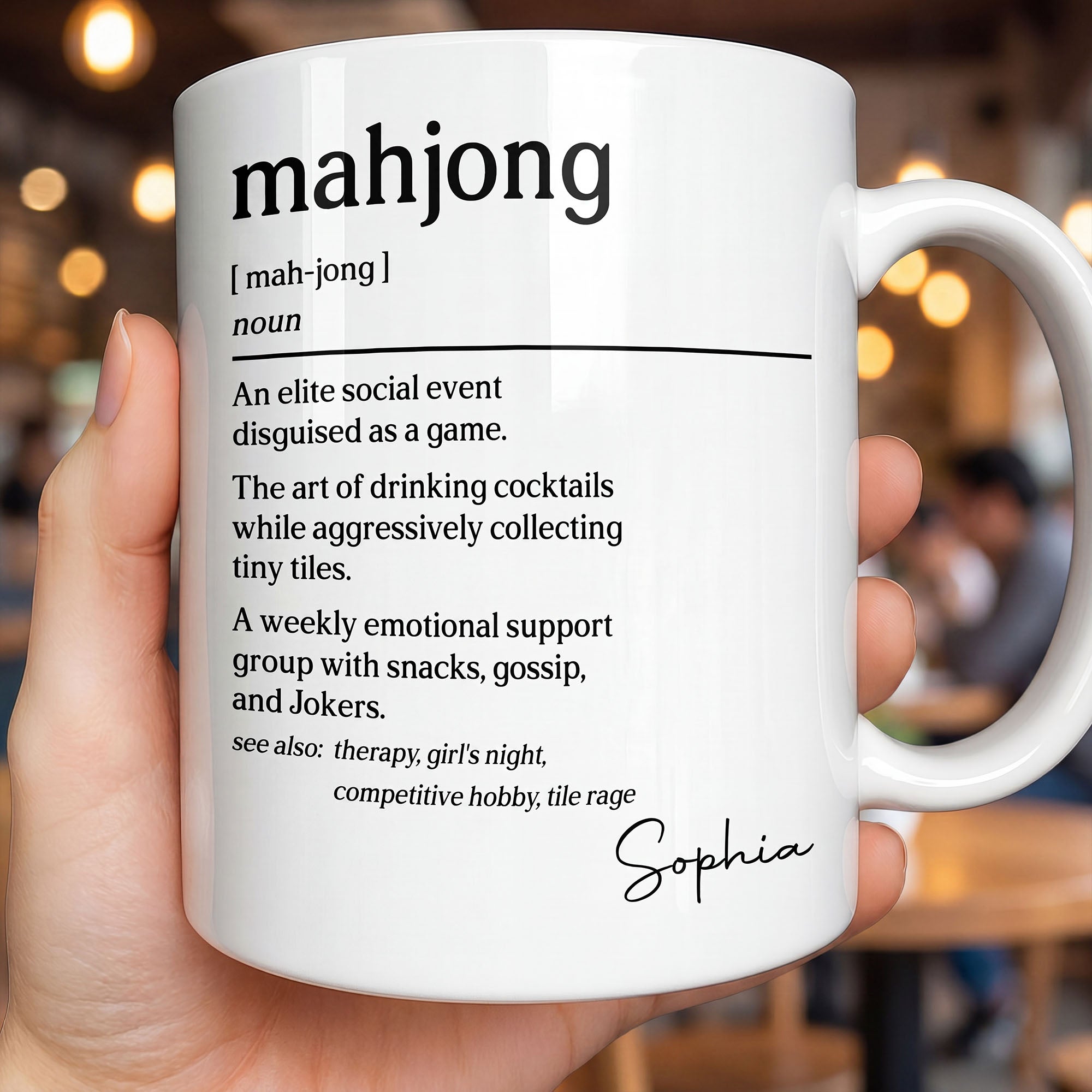 Personalized Mahjong Definition Coffee Mug Custom Gift for Friends Edge-to-edge Mug GradoCreations
