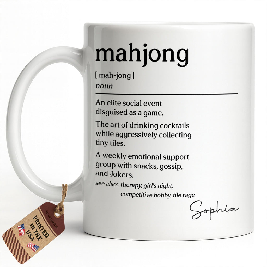 Personalized Mahjong Definition Coffee Mug Custom Gift for Friends Edge-to-edge Mug GradoCreations