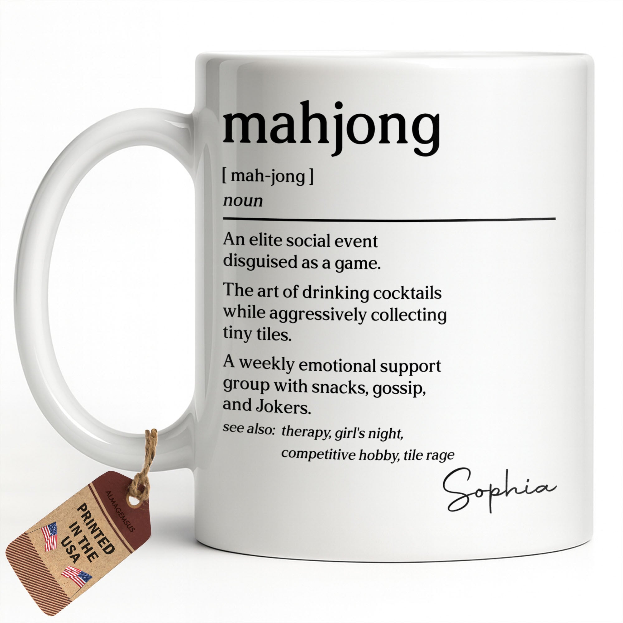 Personalized Mahjong Definition Coffee Mug Custom Gift for Friends Edge-to-edge Mug GradoCreations