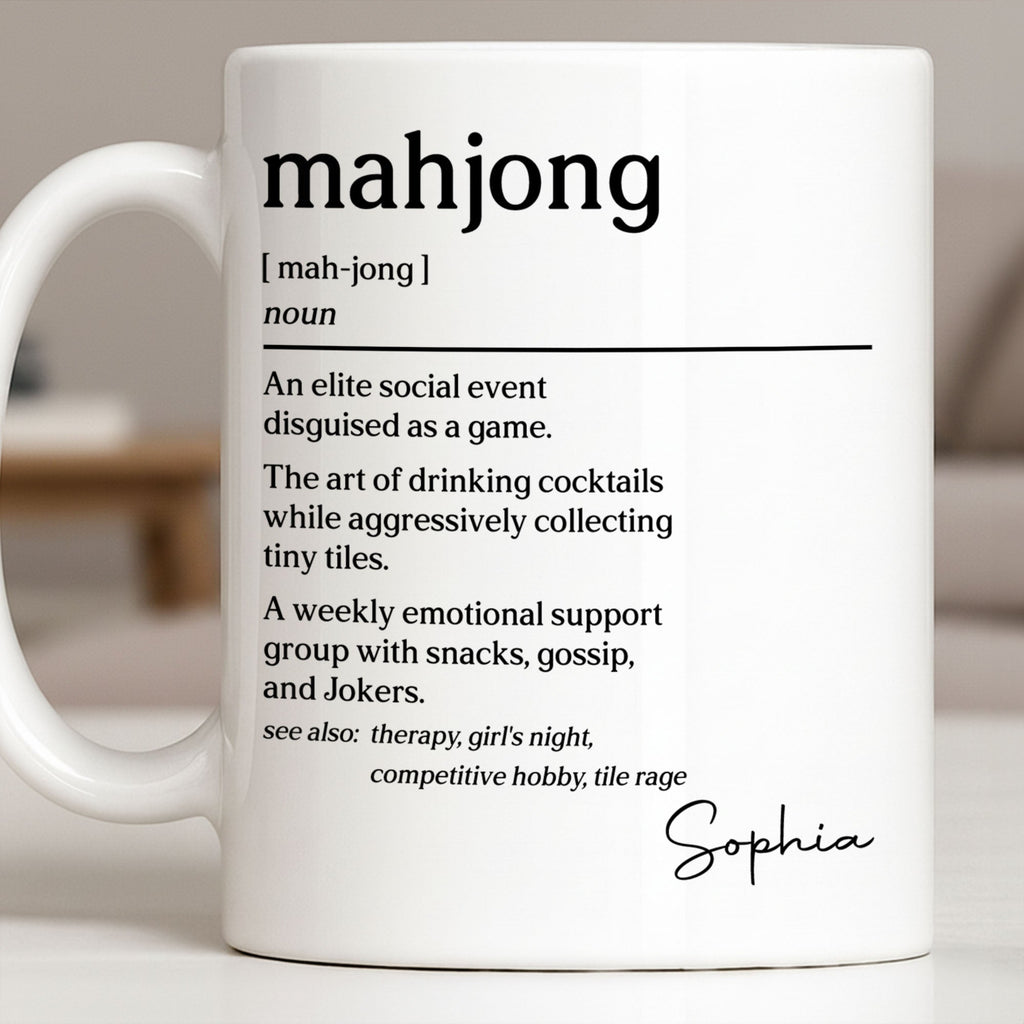 Personalized Mahjong Definition Coffee Mug Custom Gift for Friends Edge-to-edge Mug GradoCreations