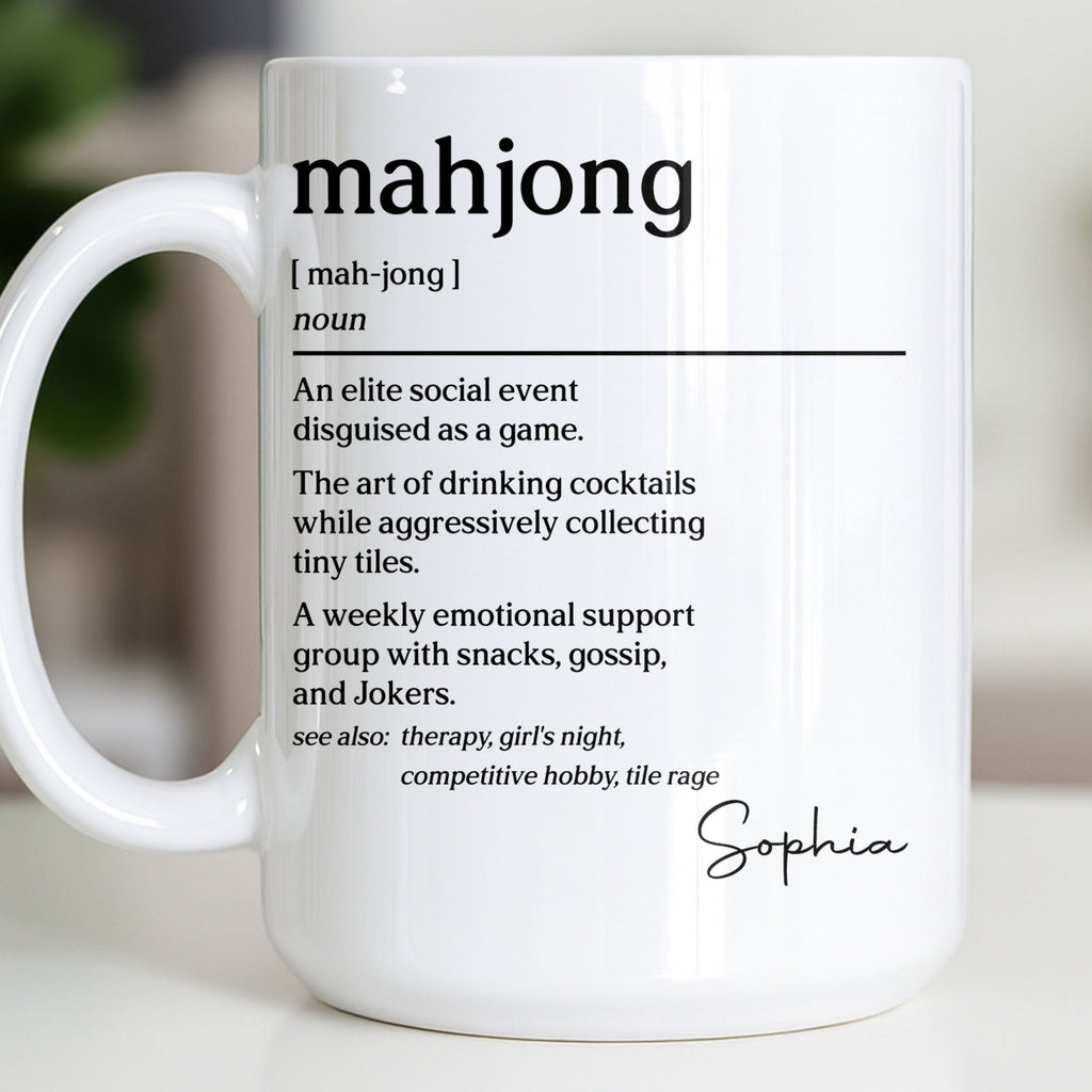 Personalized Mahjong Definition Coffee Mug Custom Gift for Friends Edge-to-edge Mug GradoCreations