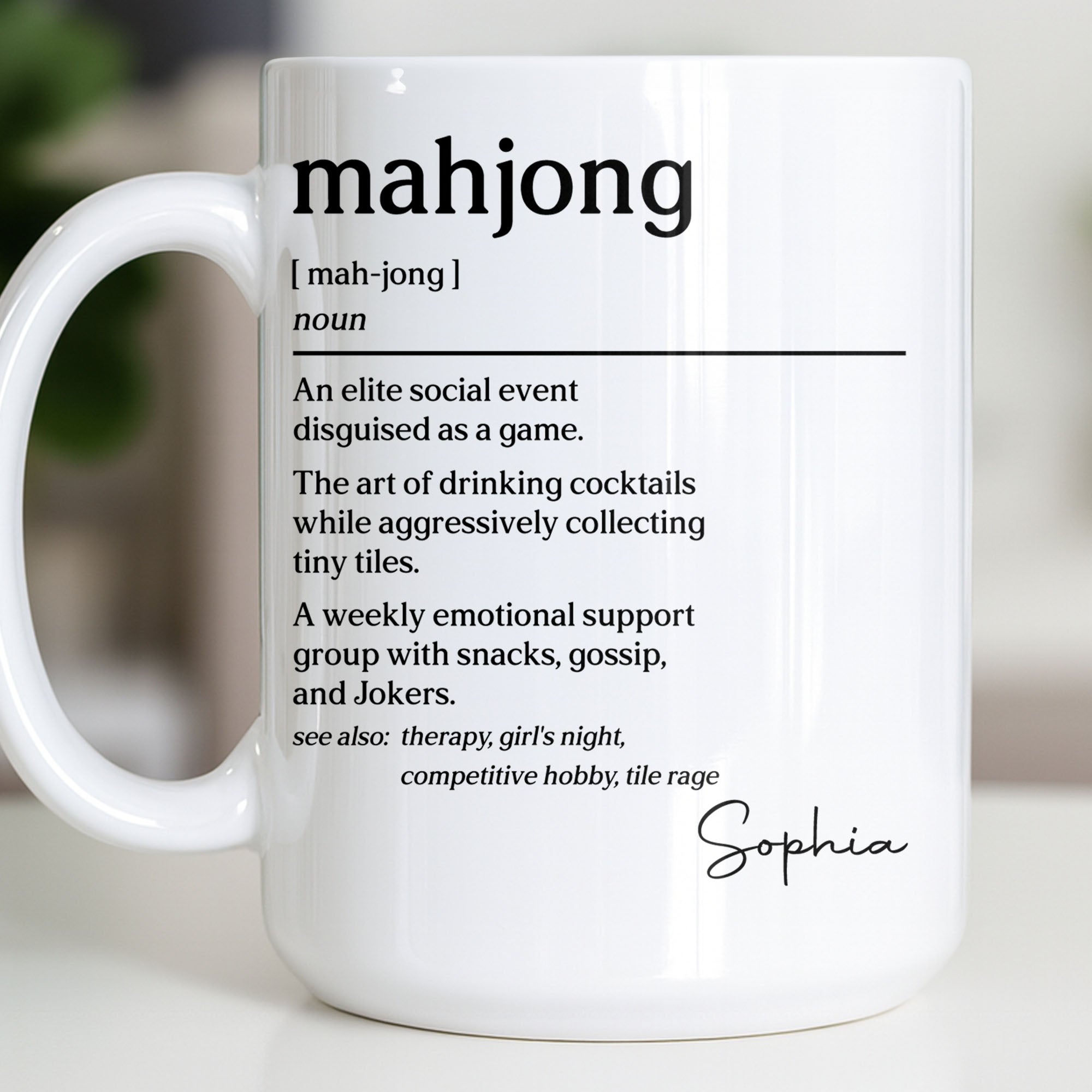 Personalized Mahjong Definition Coffee Mug Custom Gift for Friends Edge-to-edge Mug GradoCreations
