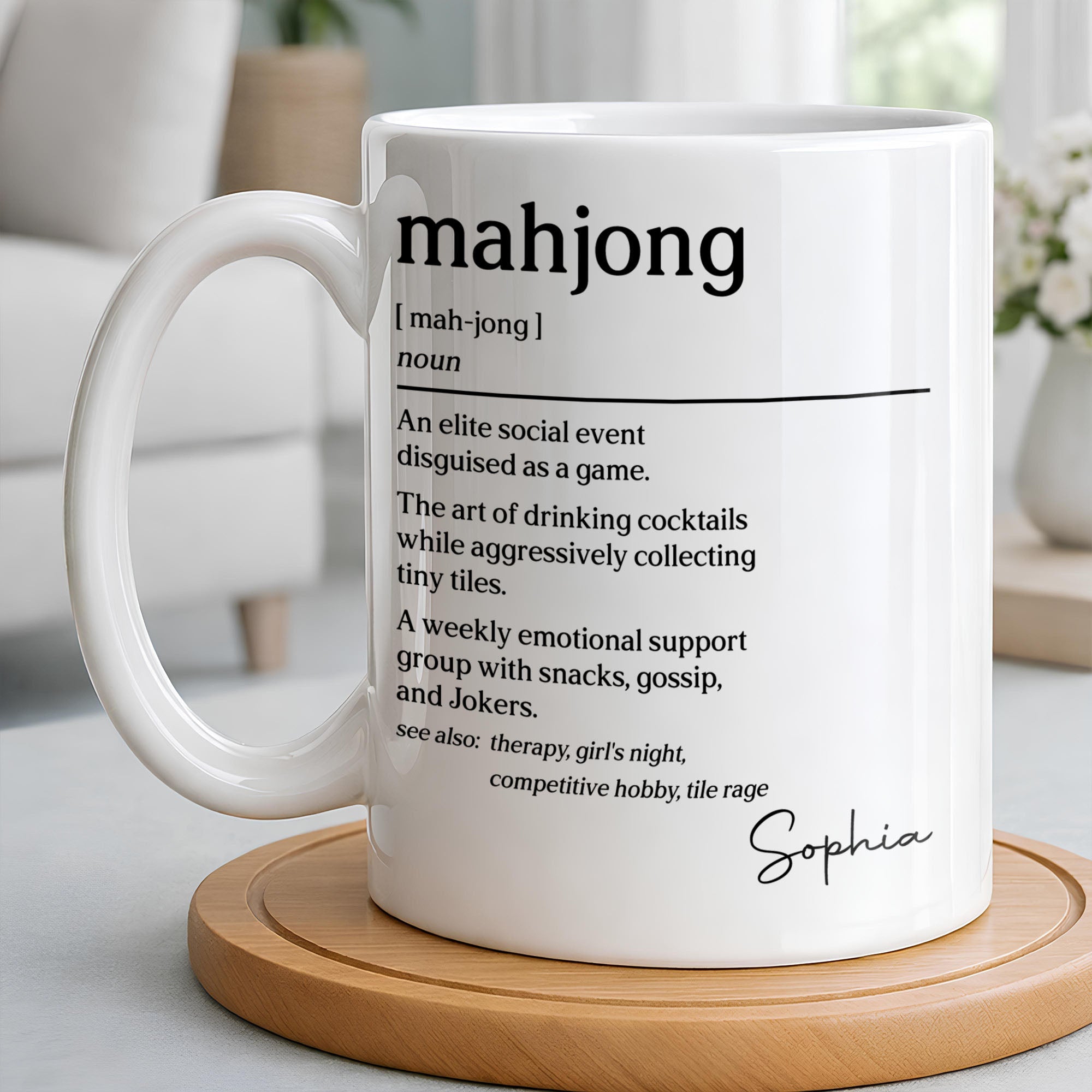 Personalized Mahjong Definition Coffee Mug Custom Gift for Friends Edge-to-edge Mug GradoCreations