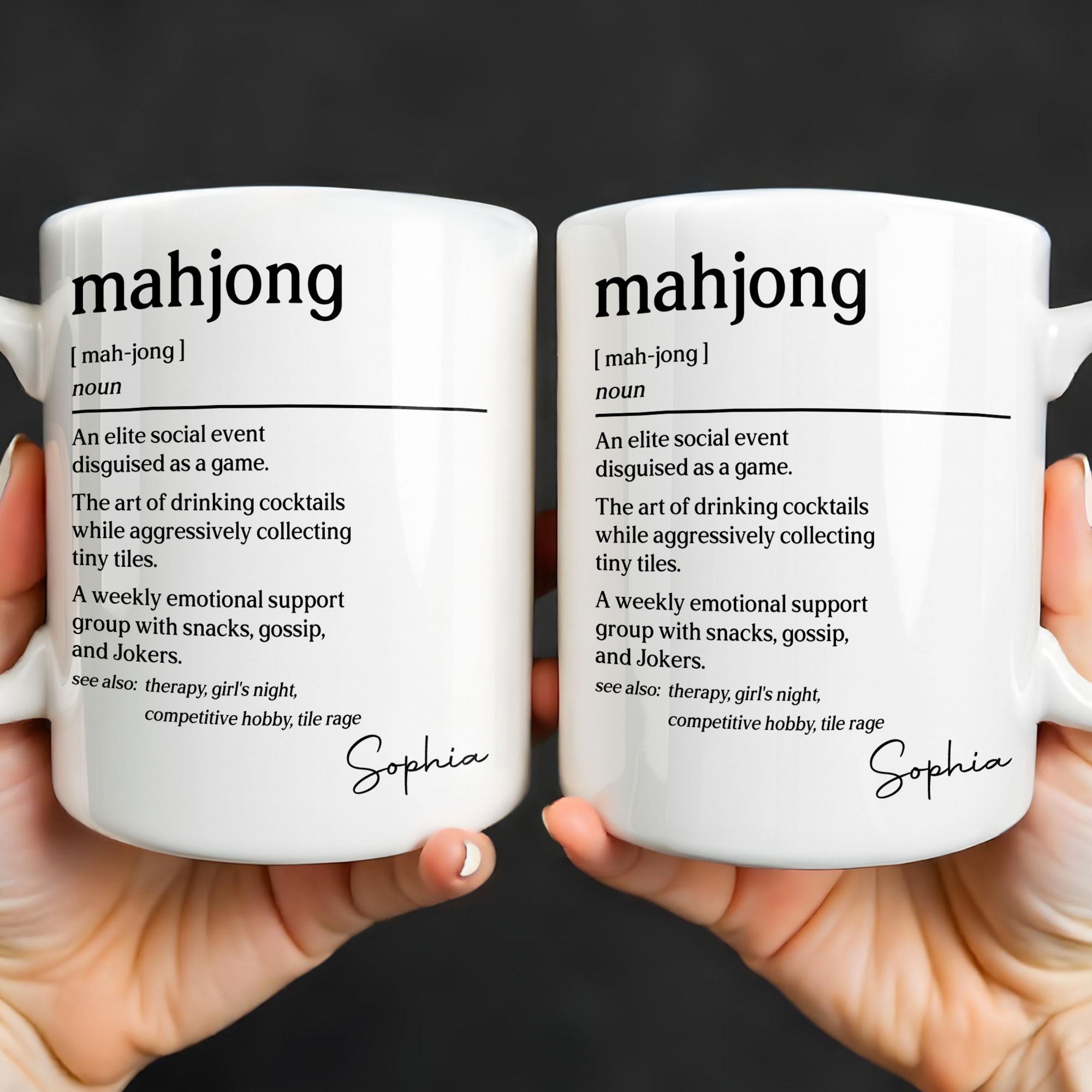 Personalized Mahjong Definition Coffee Mug Custom Gift for Friends Edge-to-edge Mug GradoCreations