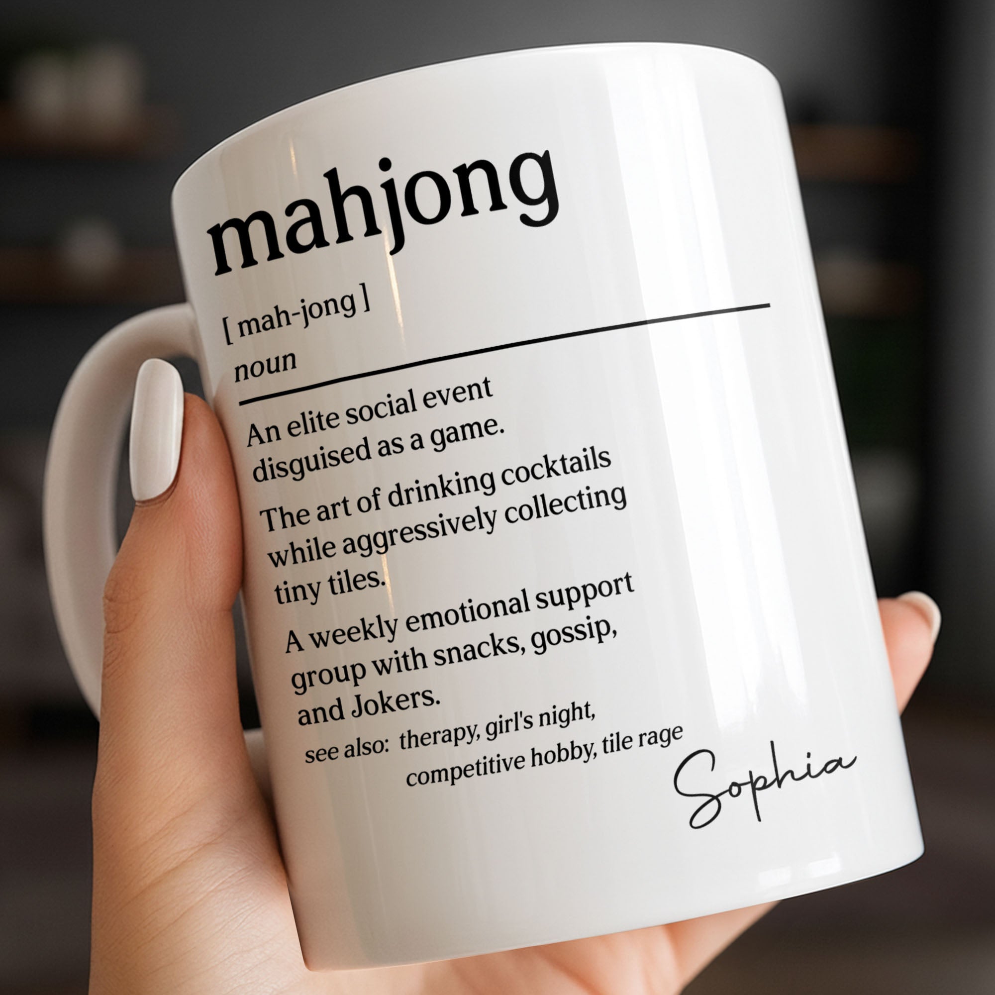Personalized Mahjong Definition Coffee Mug Custom Gift for Friends Edge-to-edge Mug GradoCreations