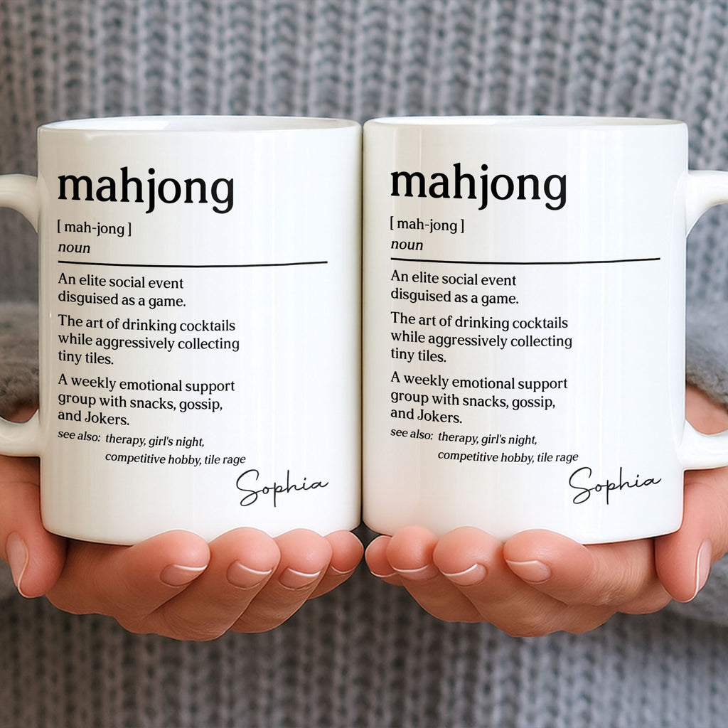 Personalized Mahjong Definition Coffee Mug Custom Gift for Friends Edge-to-edge Mug GradoCreations