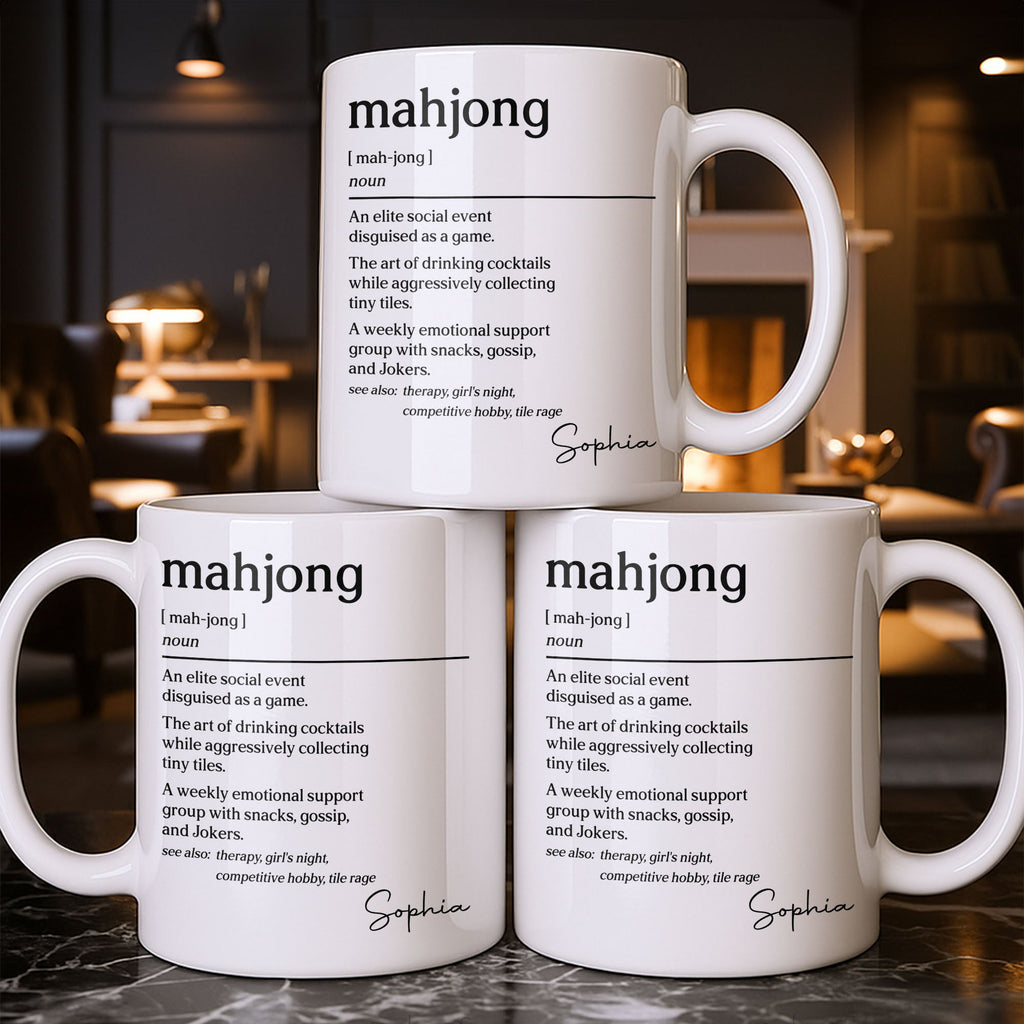 Personalized Mahjong Definition Coffee Mug Custom Gift for Friends Edge-to-edge Mug GradoCreations