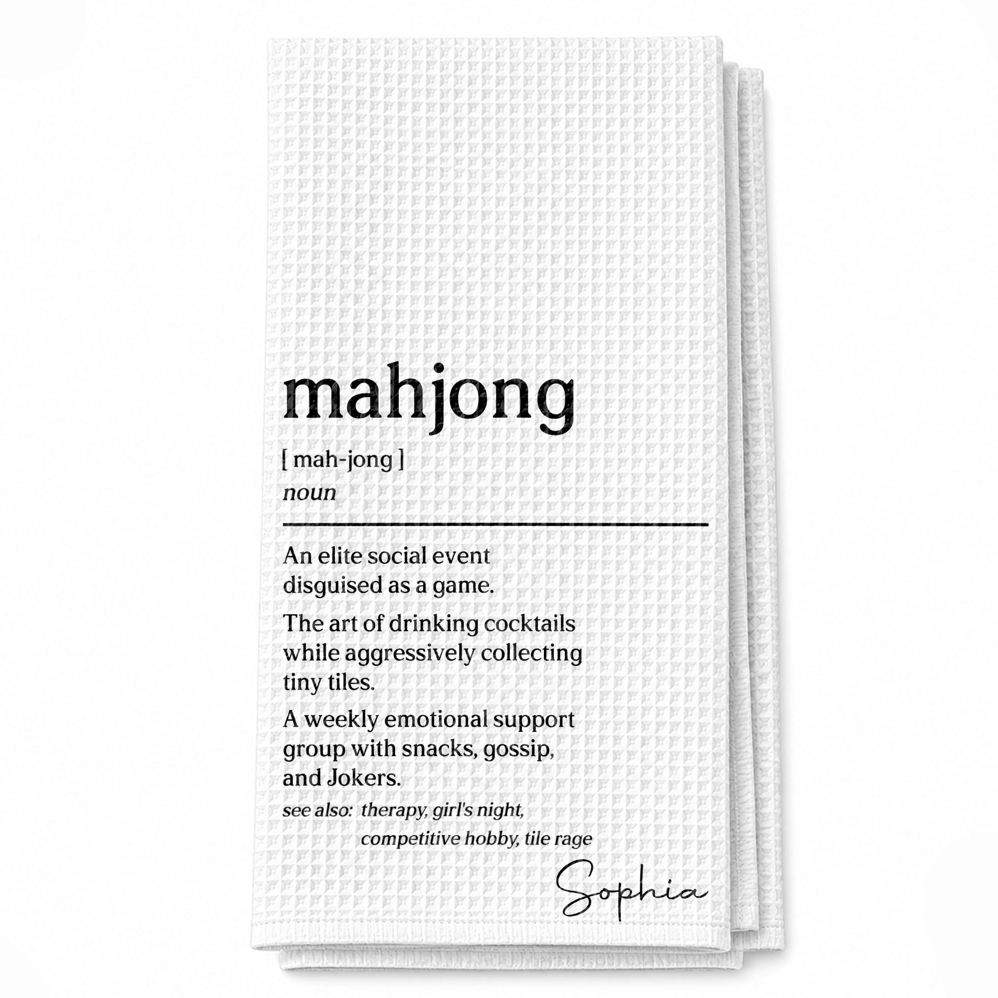 Custom Mahjong Kitchen Towel Gift for Game Night Lovers Kitchen Towel GradoCreations