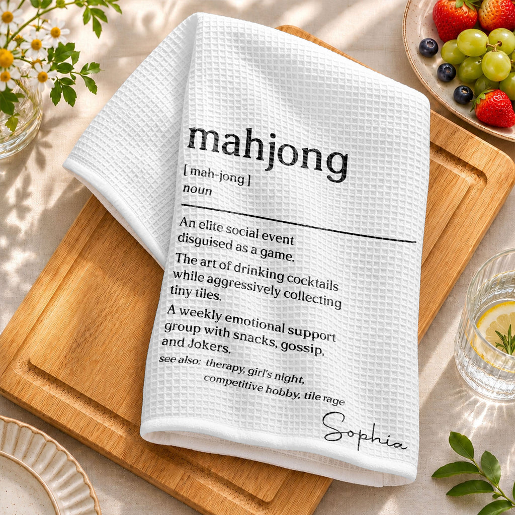 Custom Mahjong Kitchen Towel Gift for Game Night Lovers Kitchen Towel GradoCreations