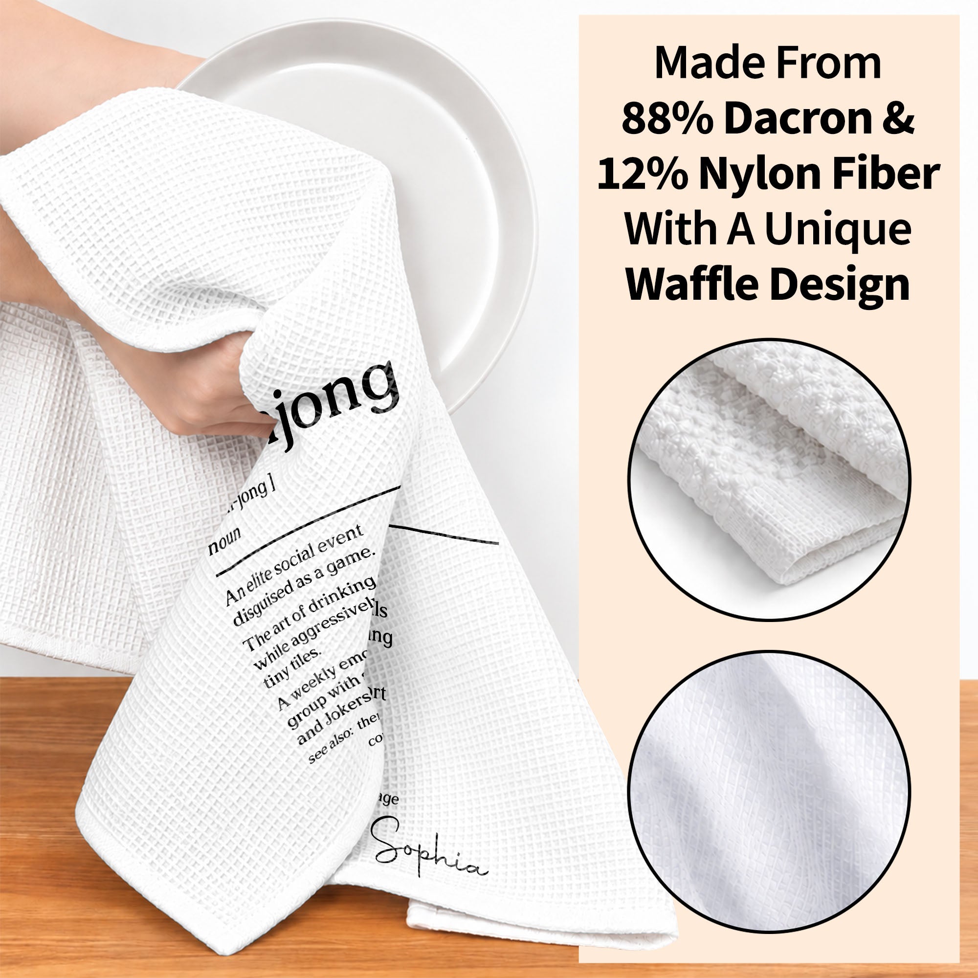 Custom Mahjong Kitchen Towel Gift for Game Night Lovers Kitchen Towel GradoCreations