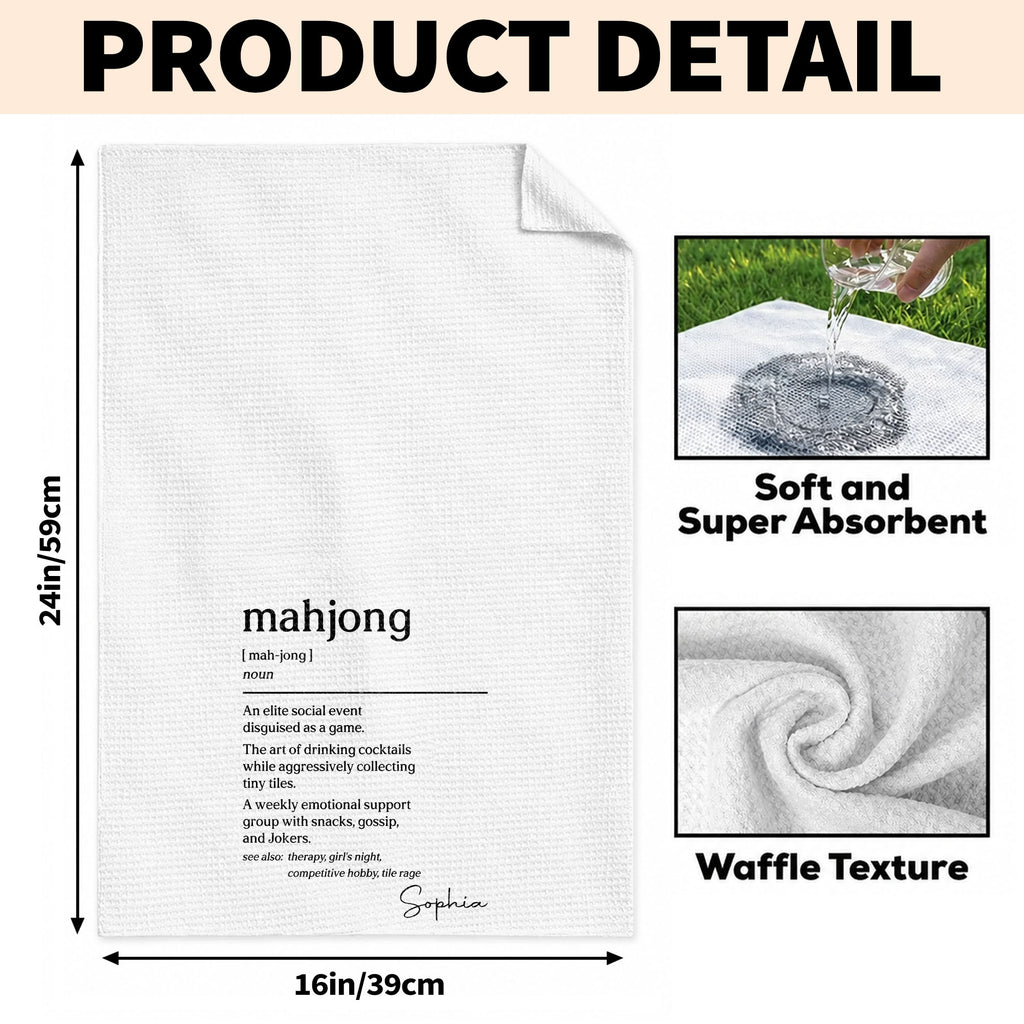 Custom Mahjong Kitchen Towel Gift for Game Night Lovers Kitchen Towel GradoCreations