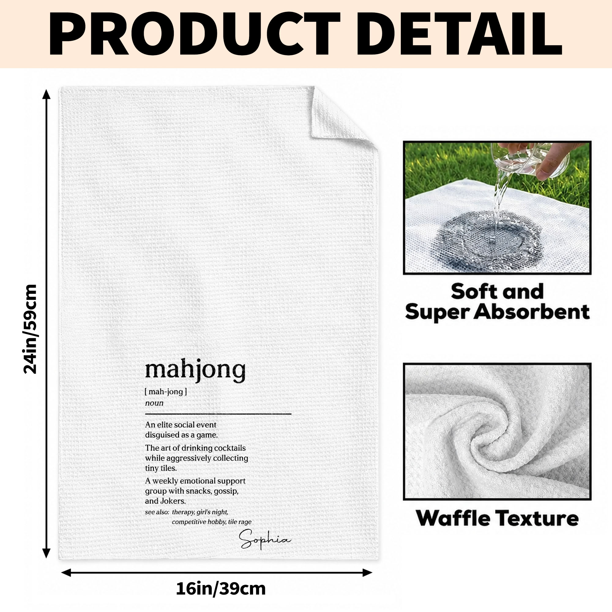 Custom Mahjong Kitchen Towel Gift for Game Night Lovers Kitchen Towel GradoCreations