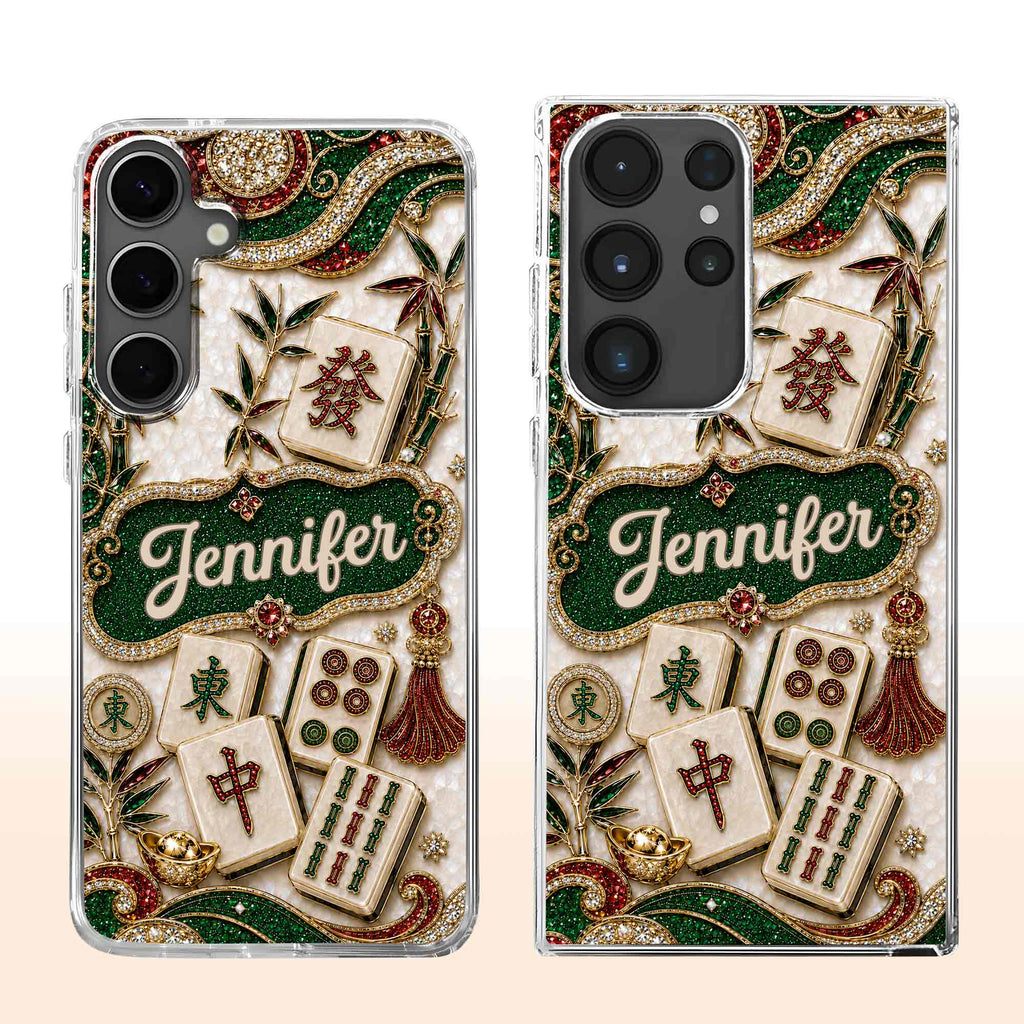 Personalized Mahjong Tile Clear Phone Case Custom Name Gift Clear Phone Case GradoCreations