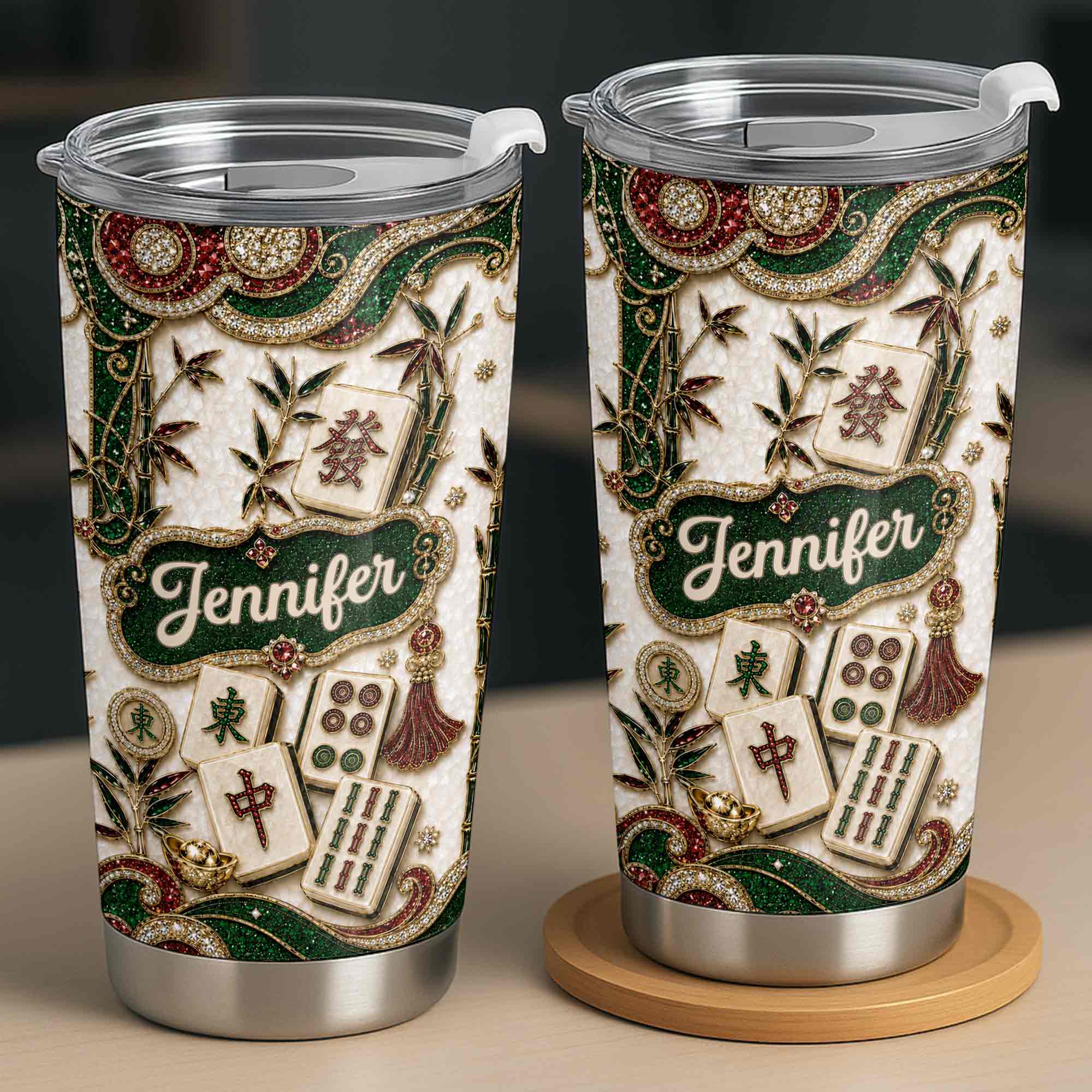 Personalized Mahjong Lover 20oz Stainless Steel Tumbler Gift
