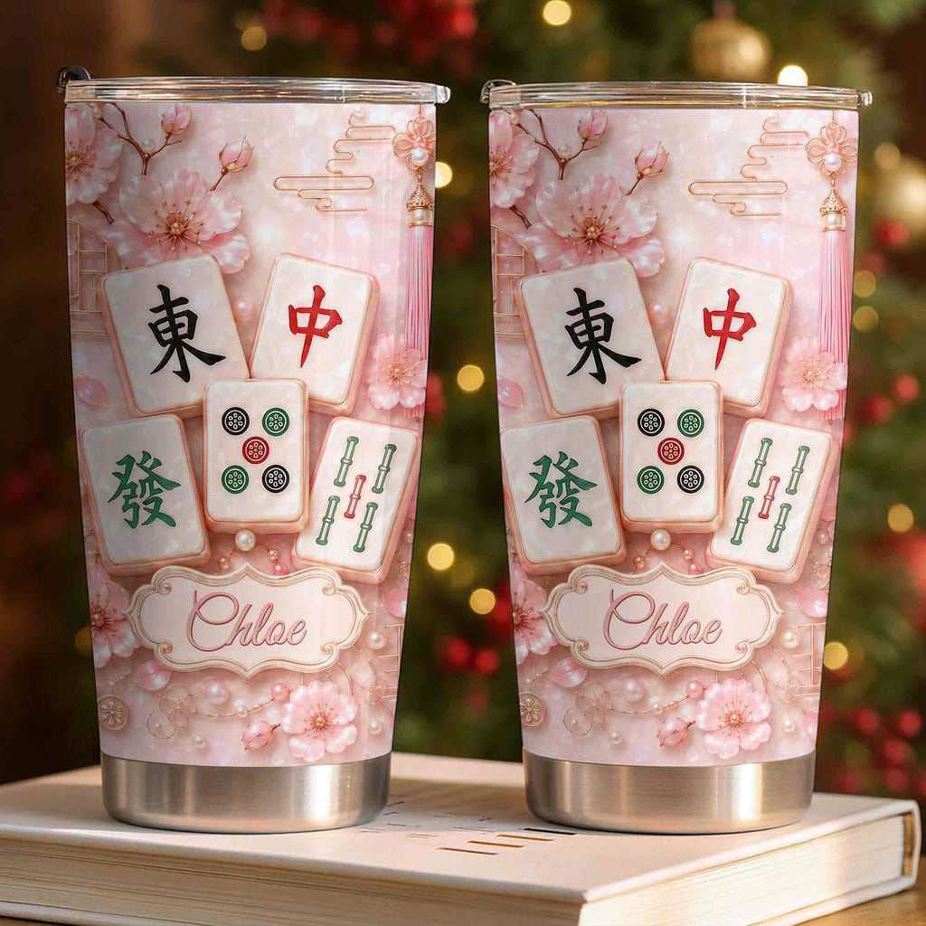 Personalized Cherry Blossom Tumbler Custom Name 20oz Gift for Mom 20oz Tumbler GradoCreations