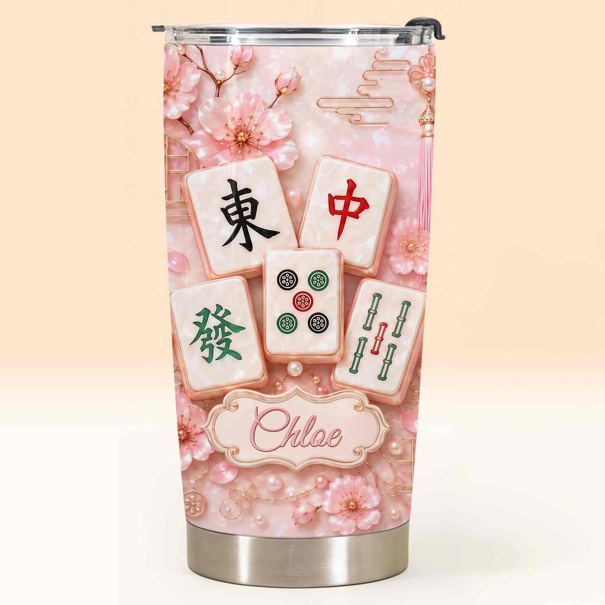 Personalized Cherry Blossom Tumbler Custom Name 20oz Gift for Mom 20oz Tumbler GradoCreations