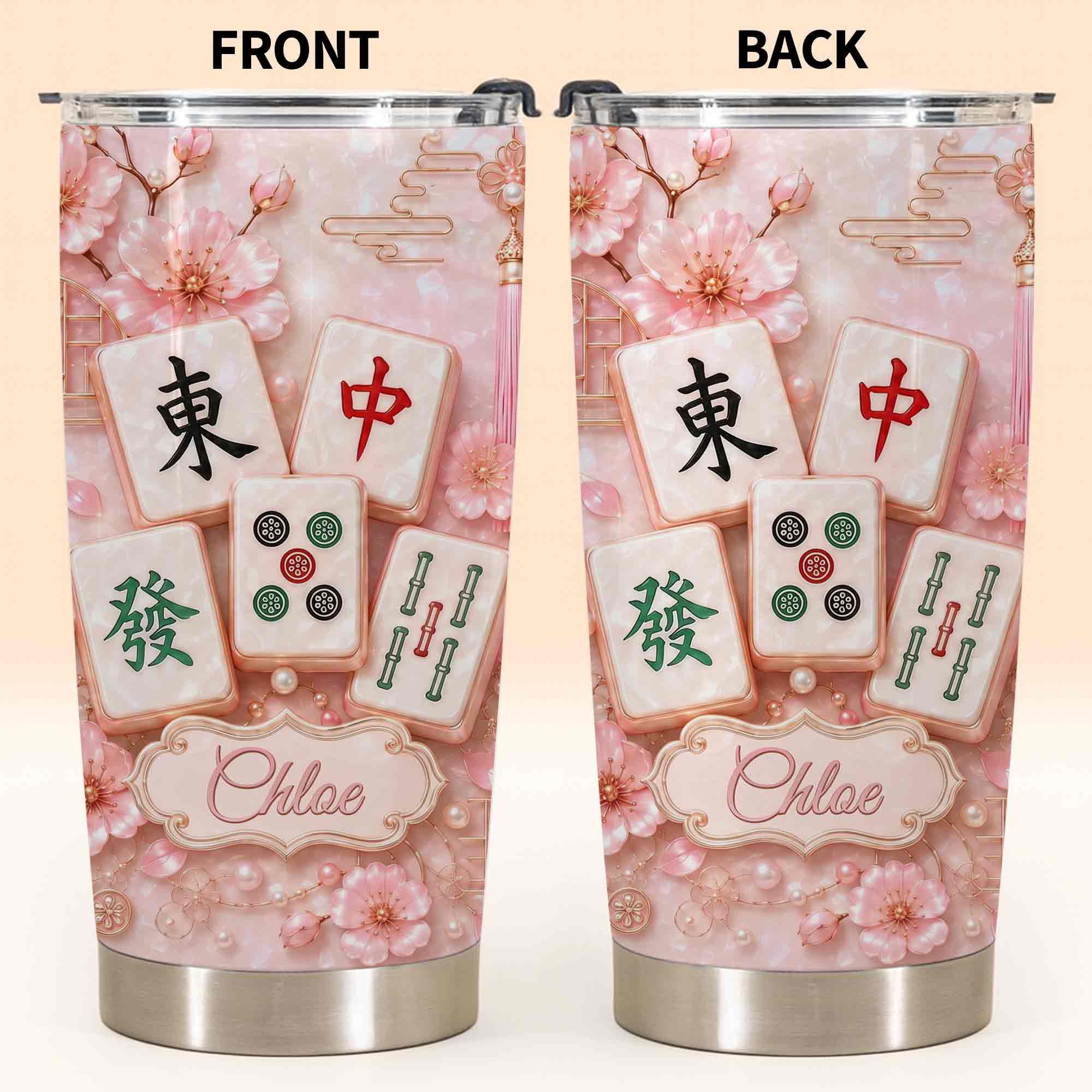 Personalized Cherry Blossom Tumbler Custom Name 20oz Gift for Mom 20oz Tumbler GradoCreations