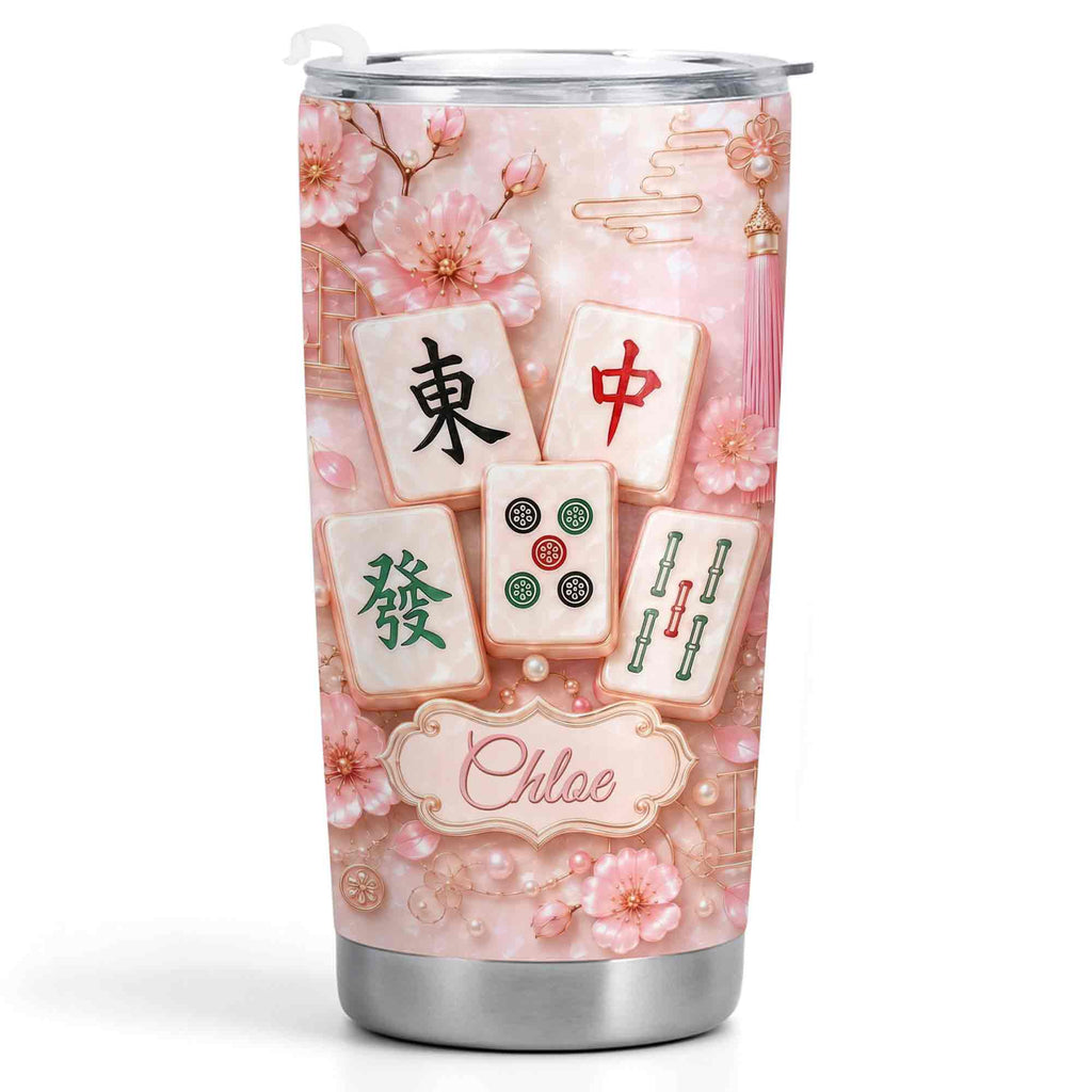 Personalized Cherry Blossom Tumbler Custom Name 20oz Gift for Mom 20oz Tumbler GradoCreations