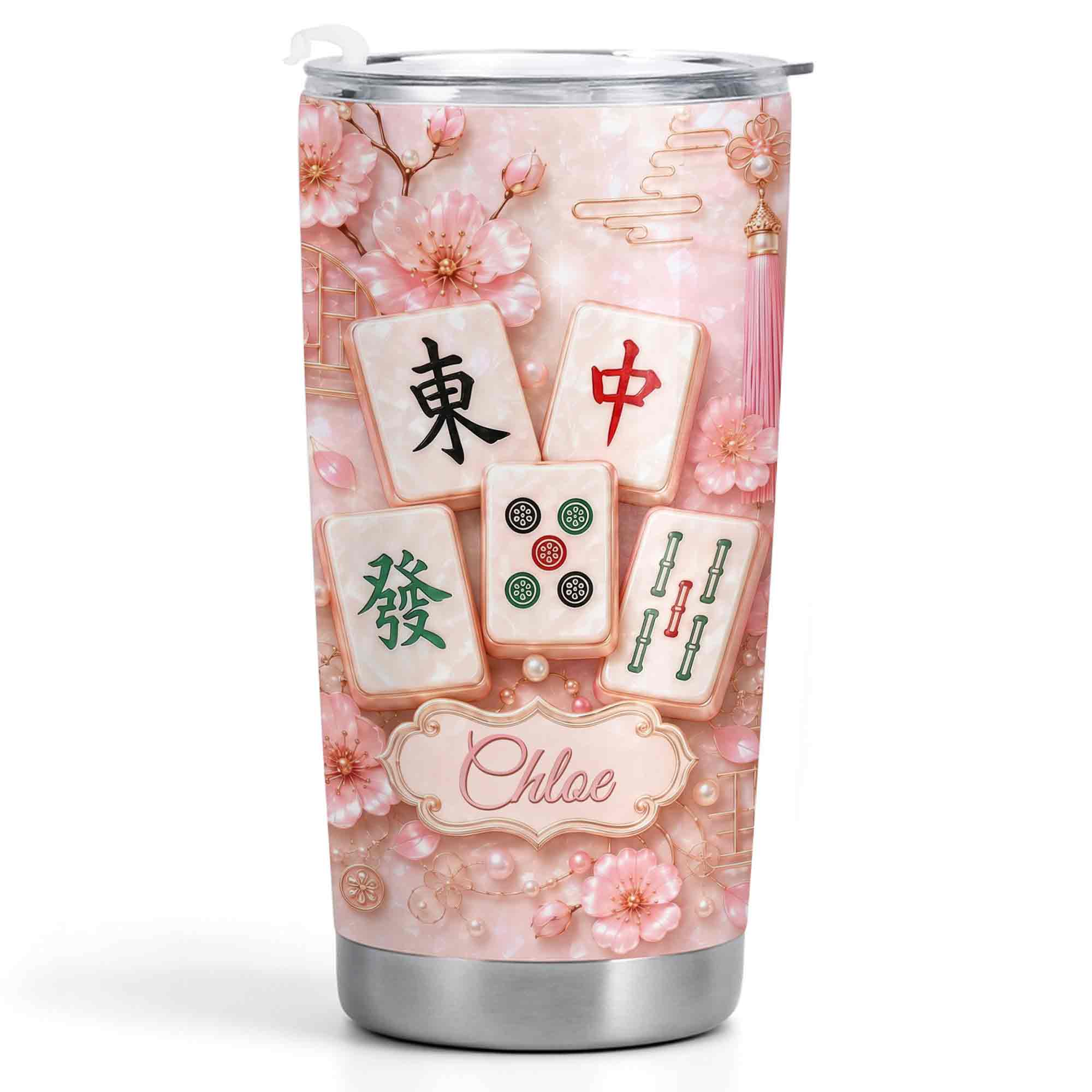 Personalized Cherry Blossom Tumbler Custom Name 20oz Gift for Mom 20oz Tumbler GradoCreations
