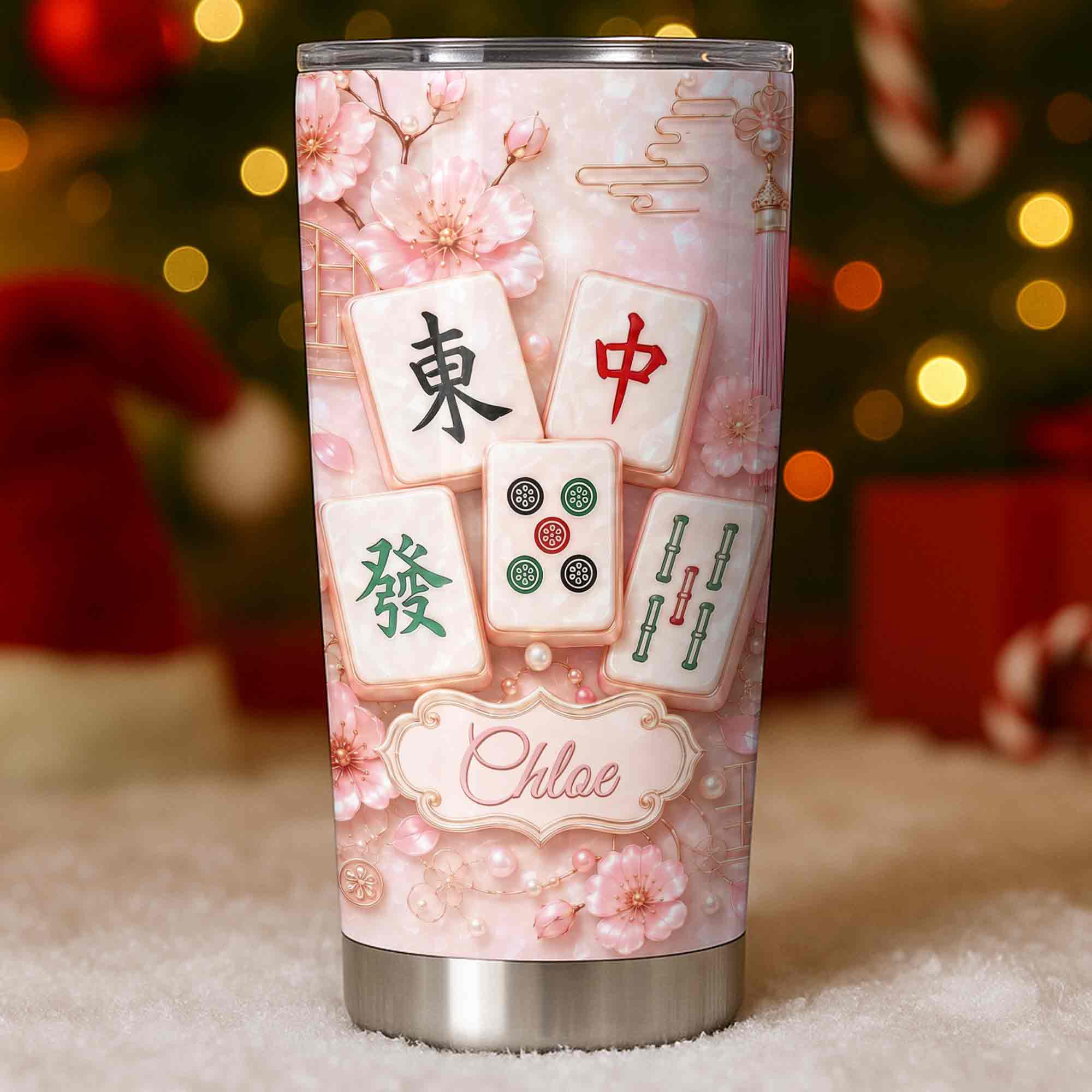 Personalized Cherry Blossom Tumbler Custom Name 20oz Gift for Mom 20oz Tumbler GradoCreations