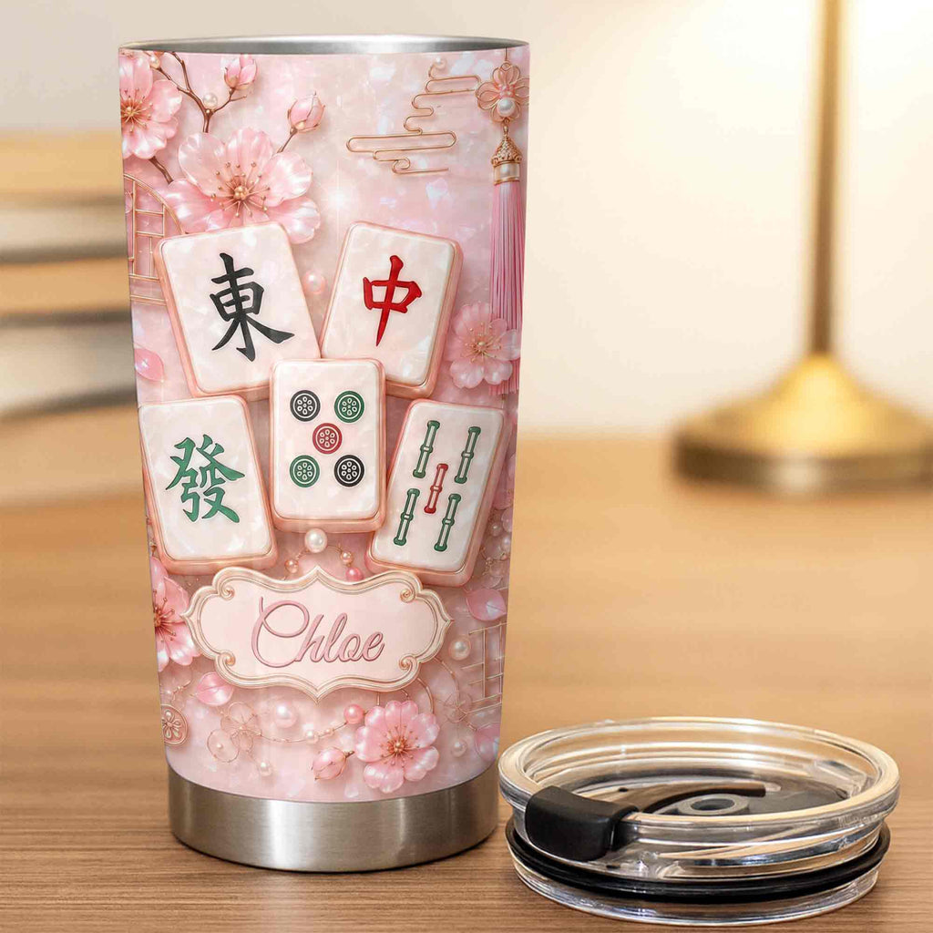 Personalized Cherry Blossom Tumbler Custom Name 20oz Gift for Mom 20oz Tumbler GradoCreations