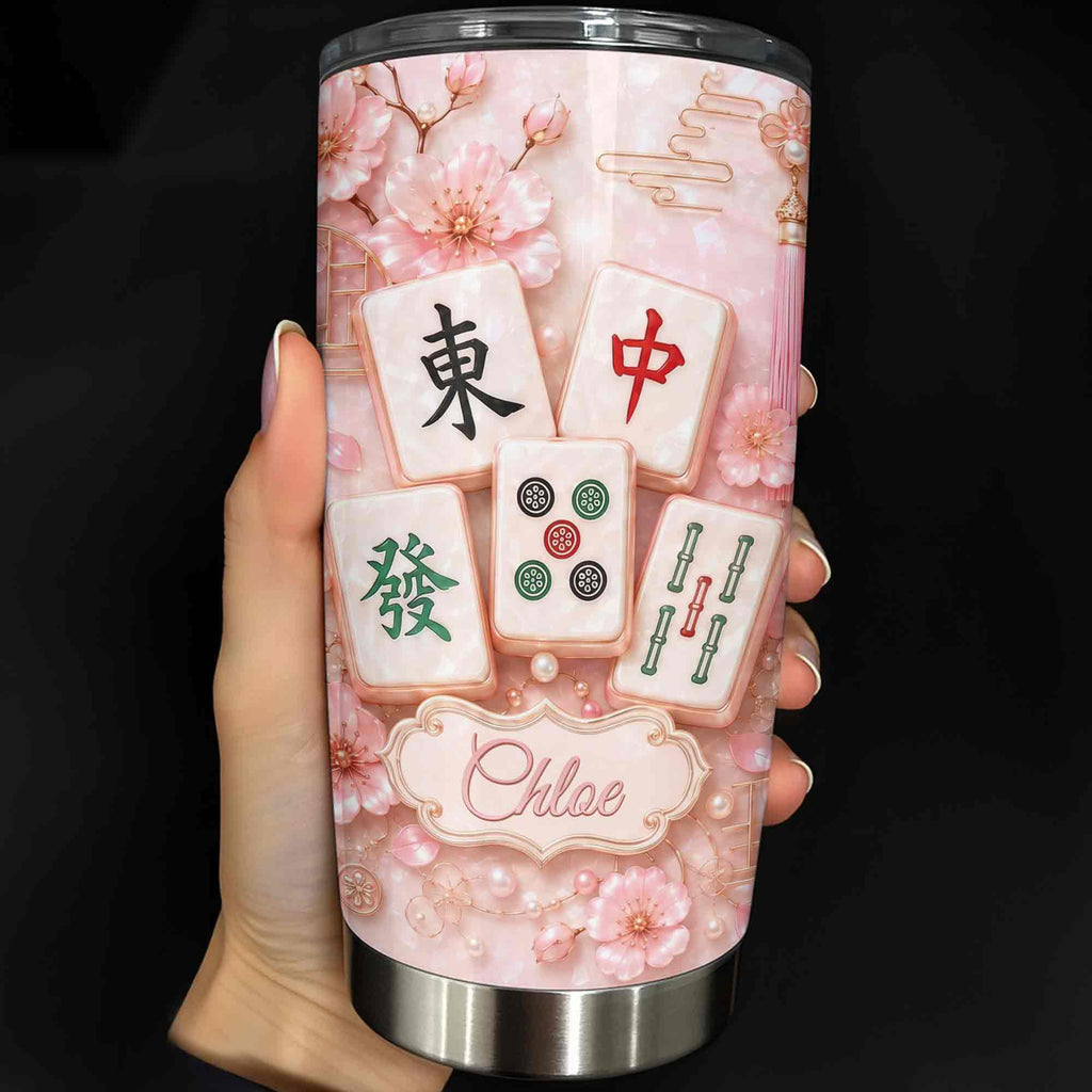Personalized Cherry Blossom Tumbler Custom Name 20oz Gift for Mom 20oz Tumbler GradoCreations