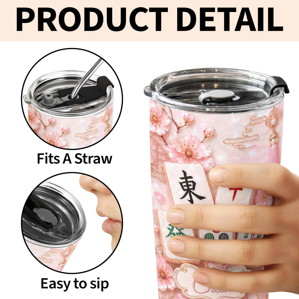 Personalized Cherry Blossom Tumbler Custom Name 20oz Gift for Mom 20oz Tumbler GradoCreations
