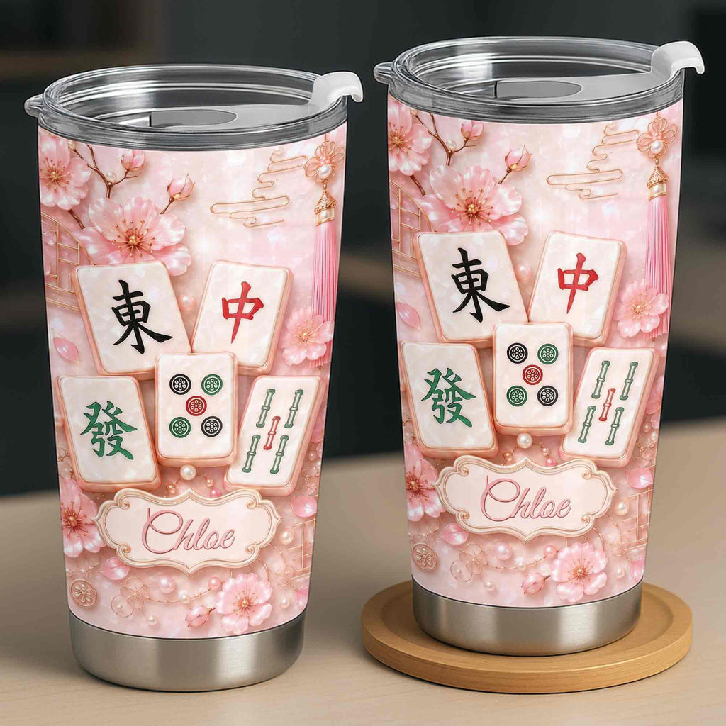 Personalized Cherry Blossom Tumbler Custom Name 20oz Gift for Mom 20oz Tumbler GradoCreations