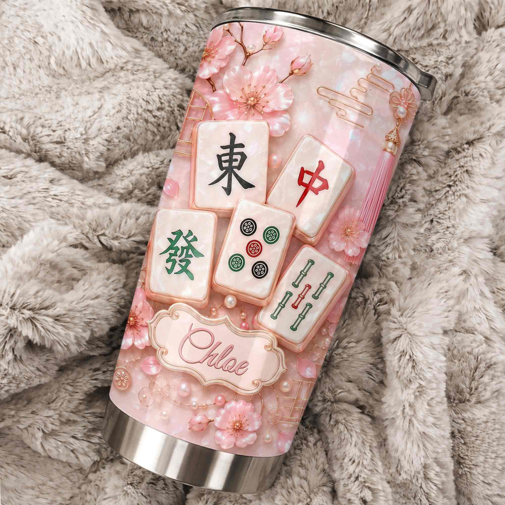 Personalized Cherry Blossom Tumbler Custom Name 20oz Gift for Mom 20oz Tumbler GradoCreations