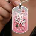 Personalized Mahjong Dog Tag Necklace Custom Name Gift