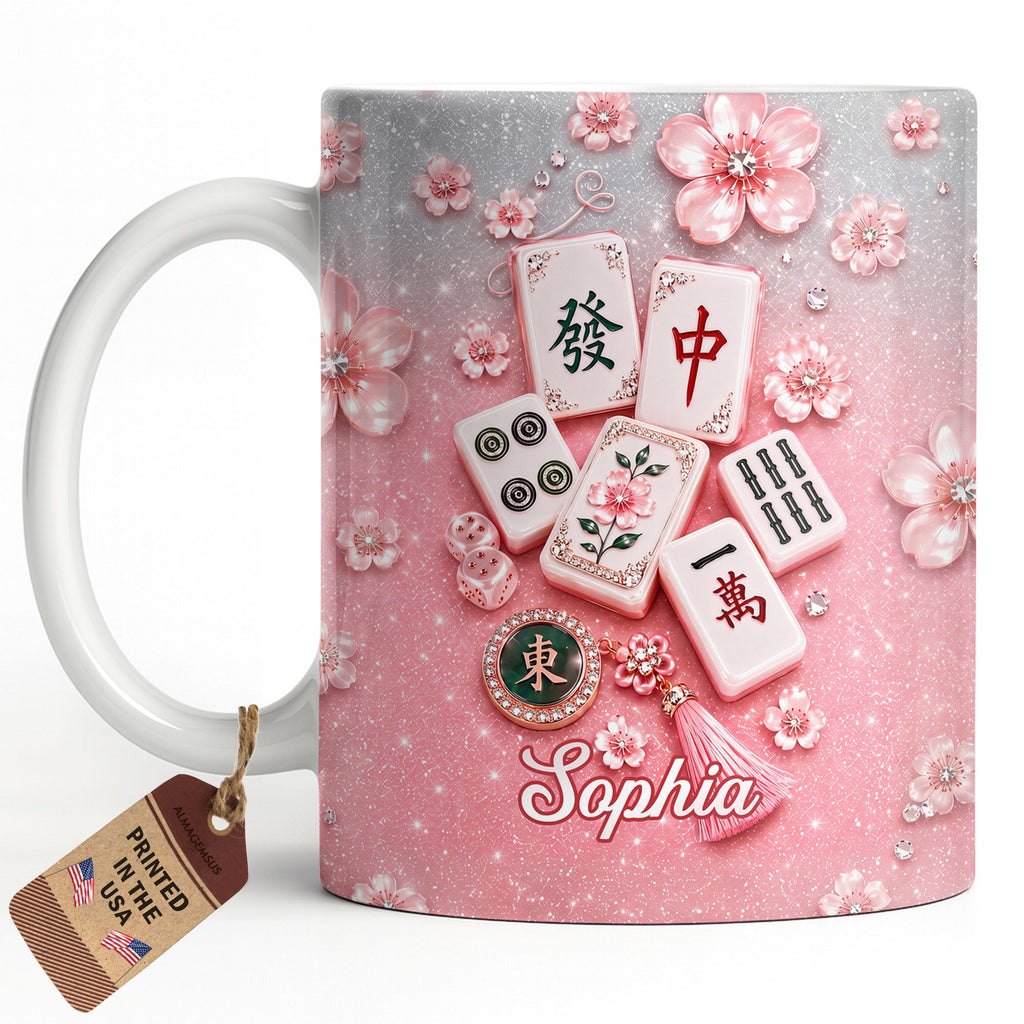 Personalized Mahjong Tiles Coffee Mug Custom Gift for Mom Edge-to-edge Mug GradoCreations