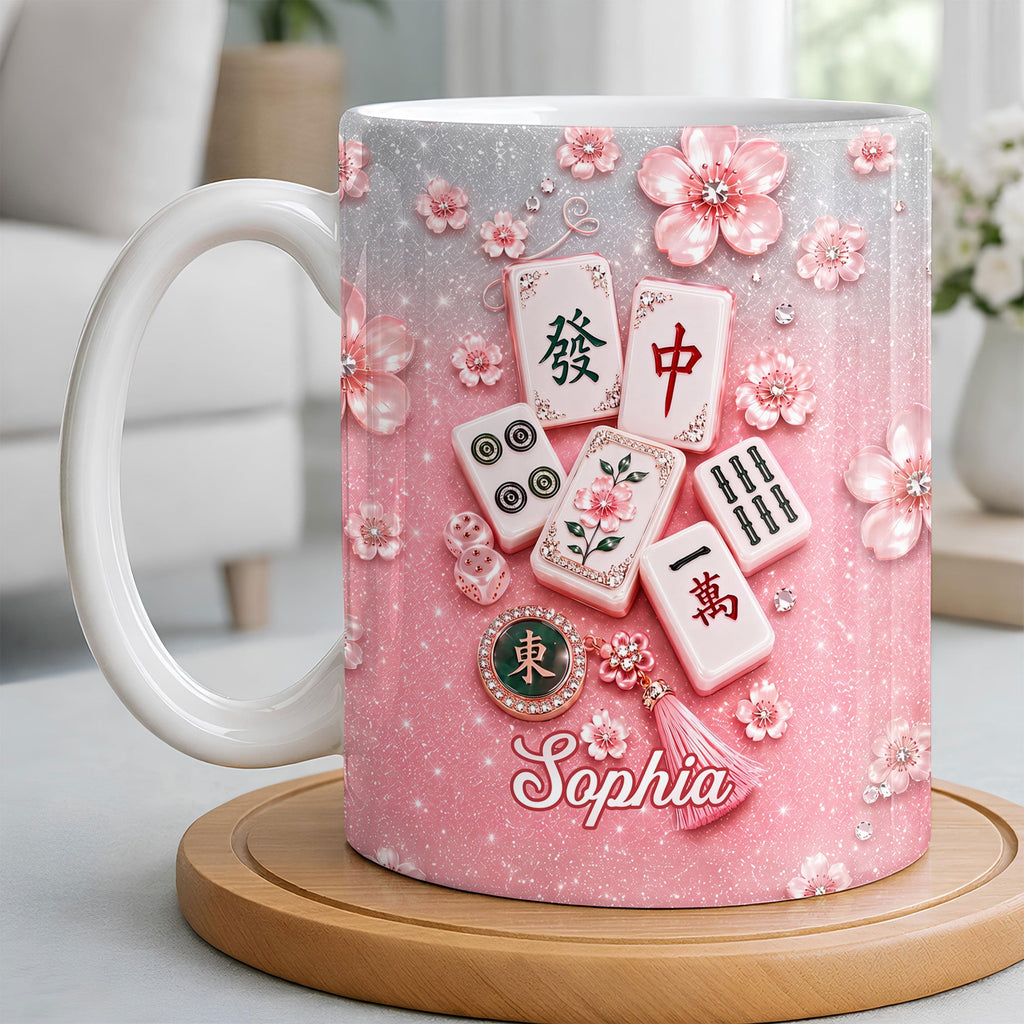 Personalized Mahjong Tiles Coffee Mug Custom Gift for Mom Edge-to-edge Mug GradoCreations